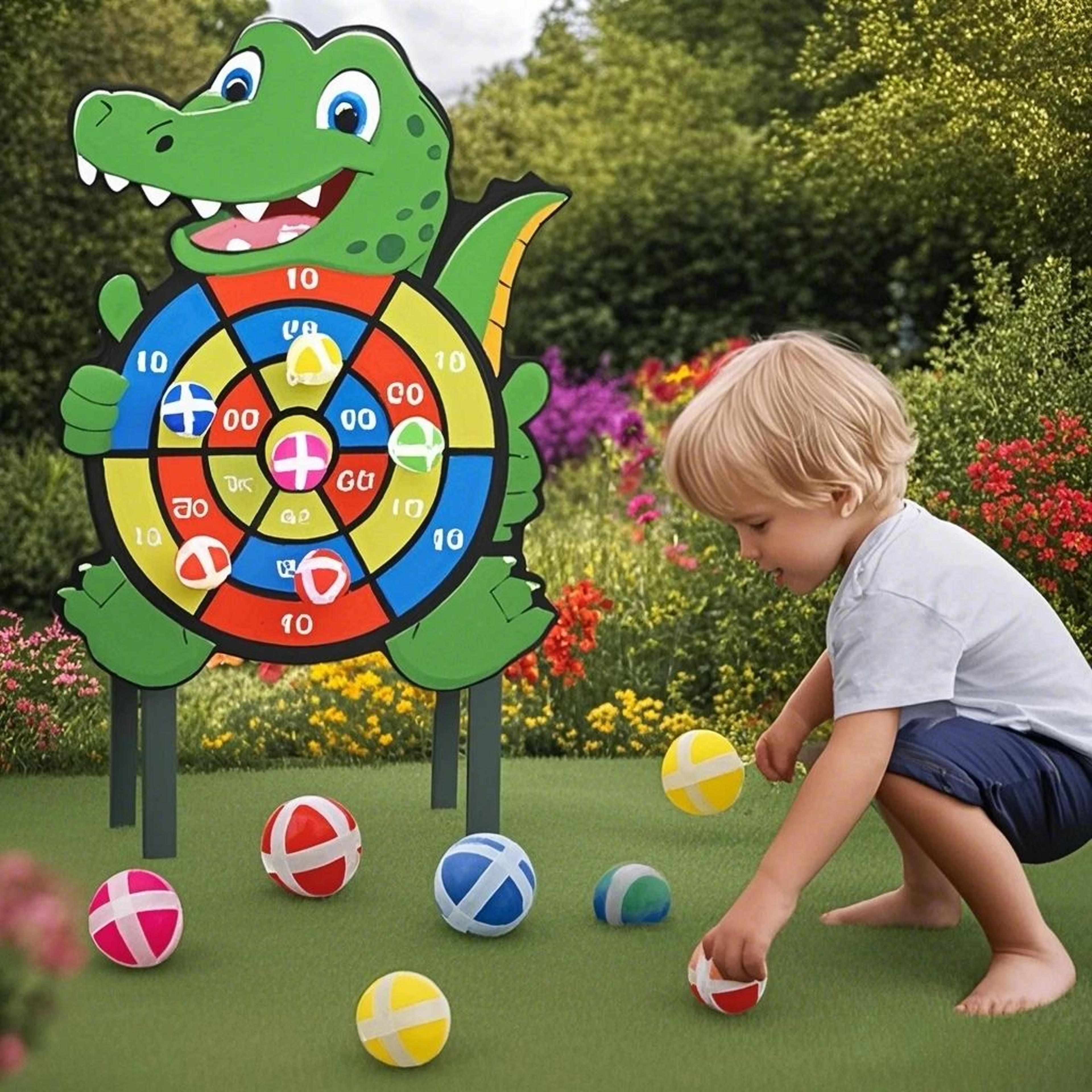 kids sticky ball dart board – montessori educational indoor outdoor toss game for toddlers, boys & girls ages 3–6