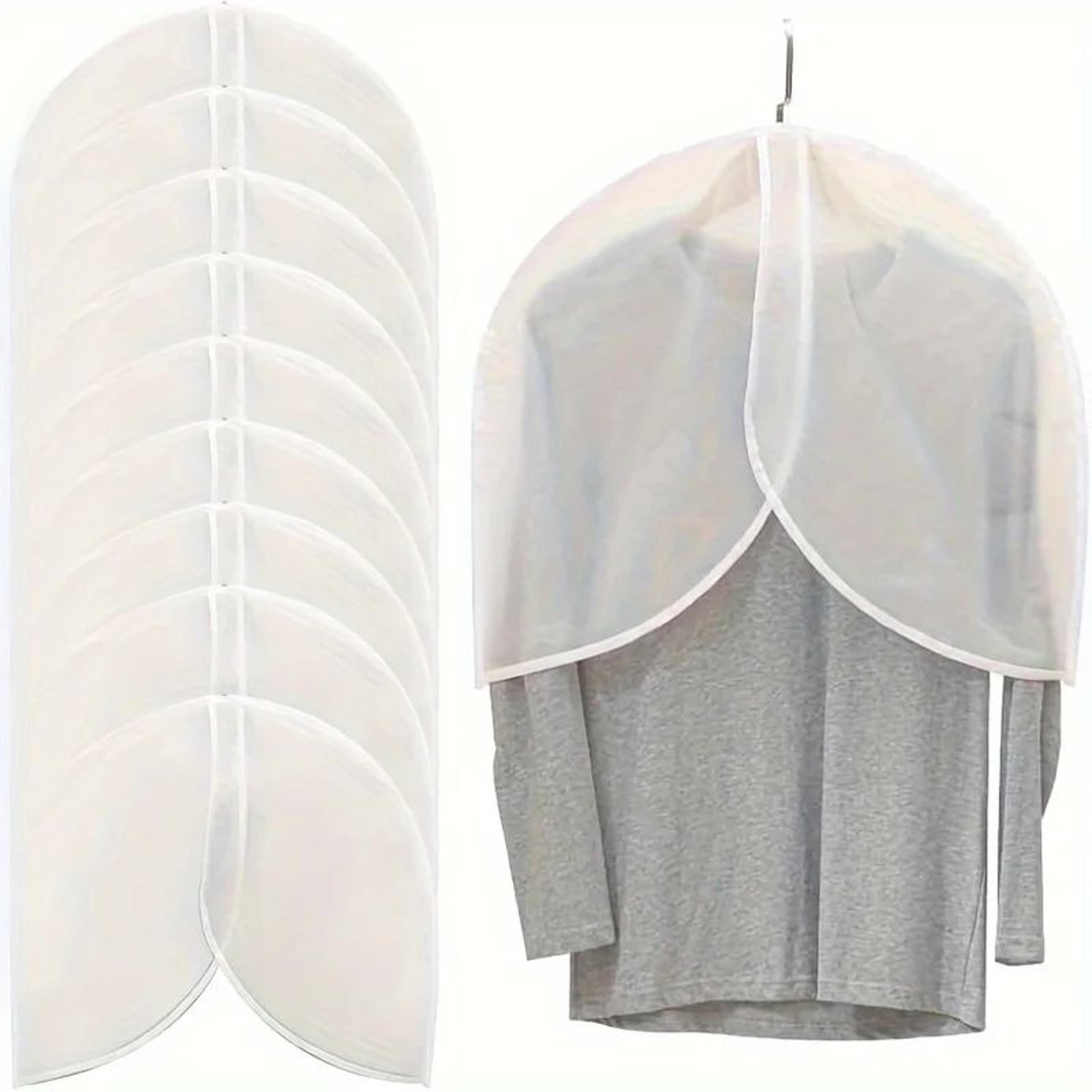 white translucent garment covers – breathable dustproof shoulder protectors for suits, coats, jackets & wardrobe storage