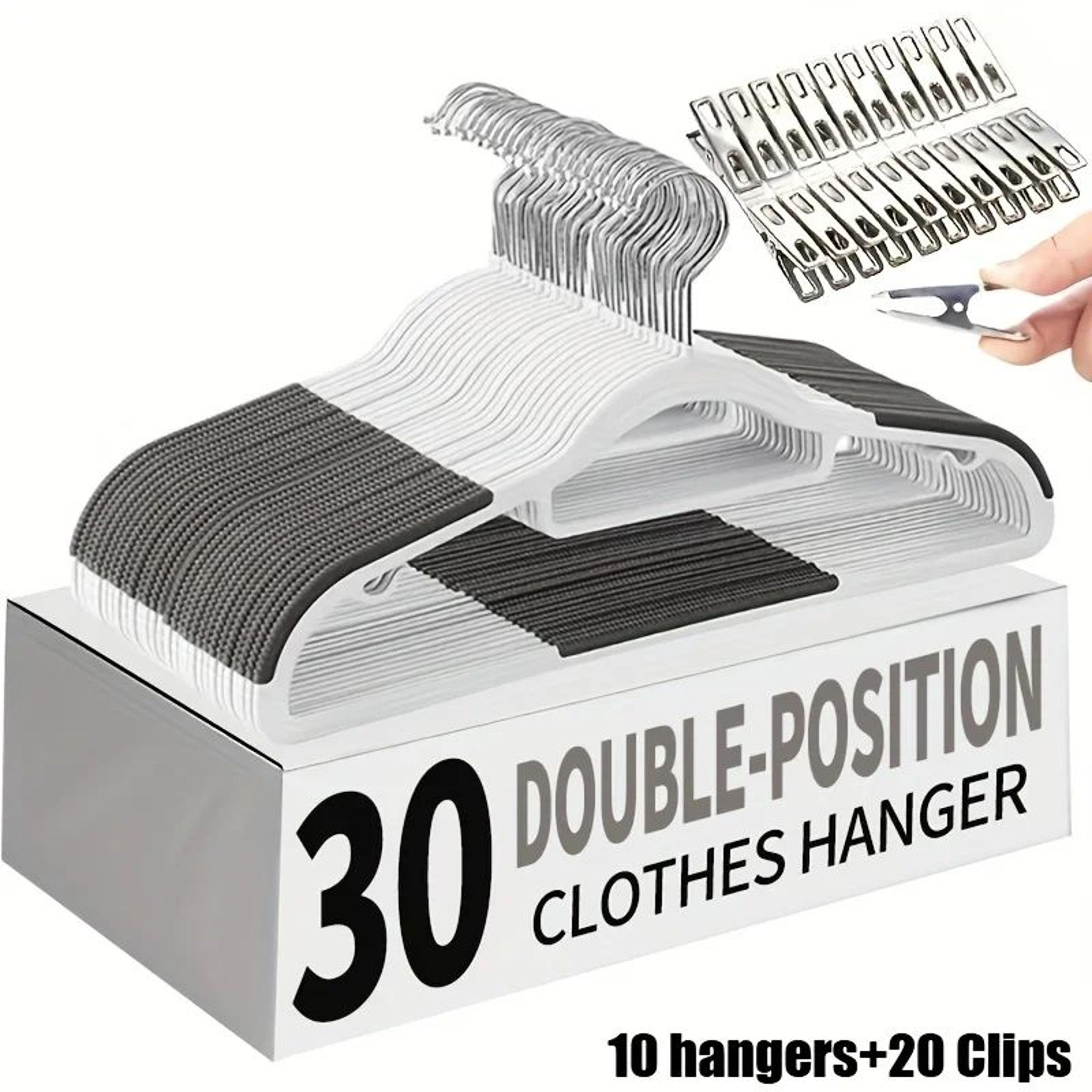 heavy duty velvet clothes hangers – anti-slip plastic wardrobe hanger set for shirts, dresses, coats & pants,