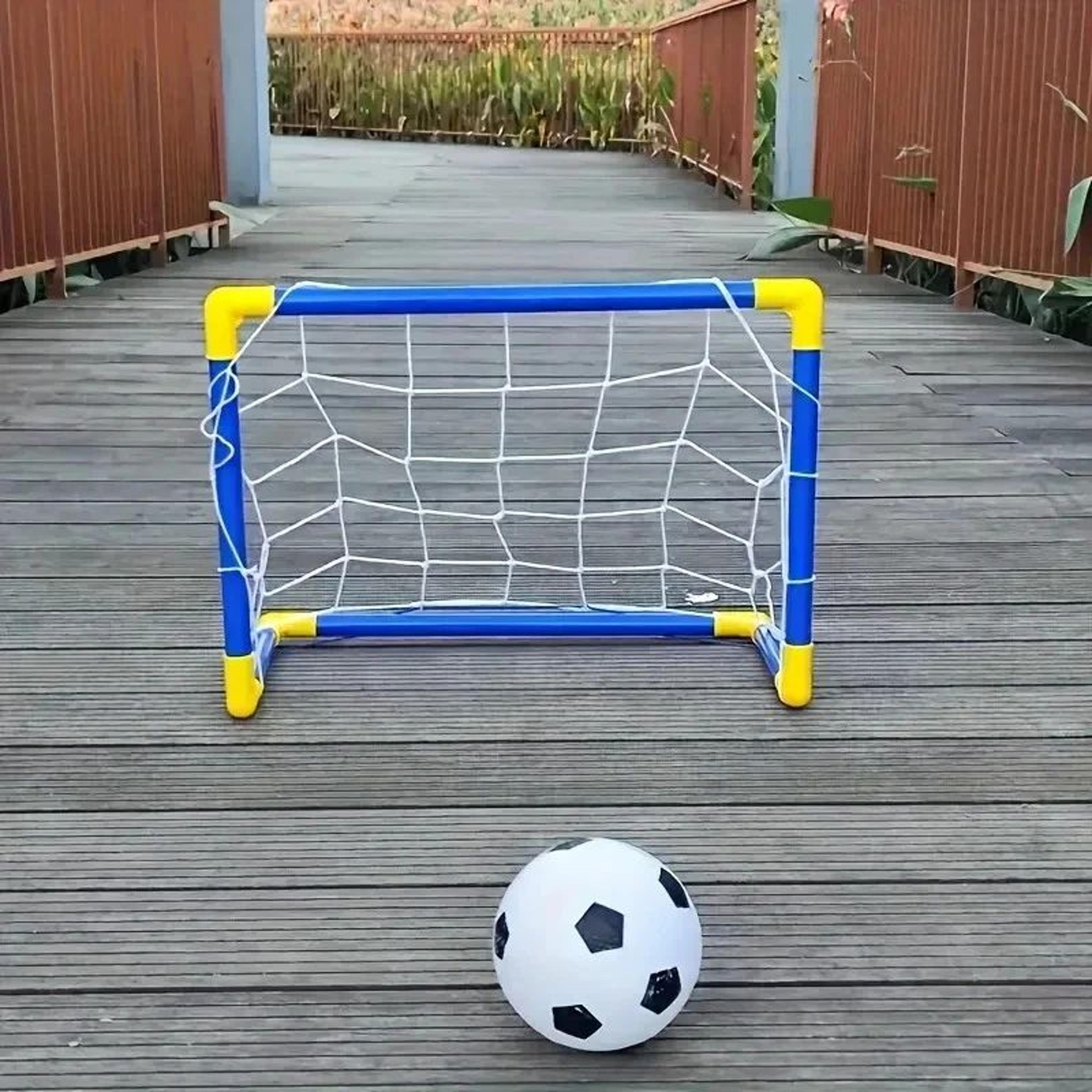 portable mini soccer goal set – lightweight kids football training kit with net, ball & pump for indoor outdoor beach pl