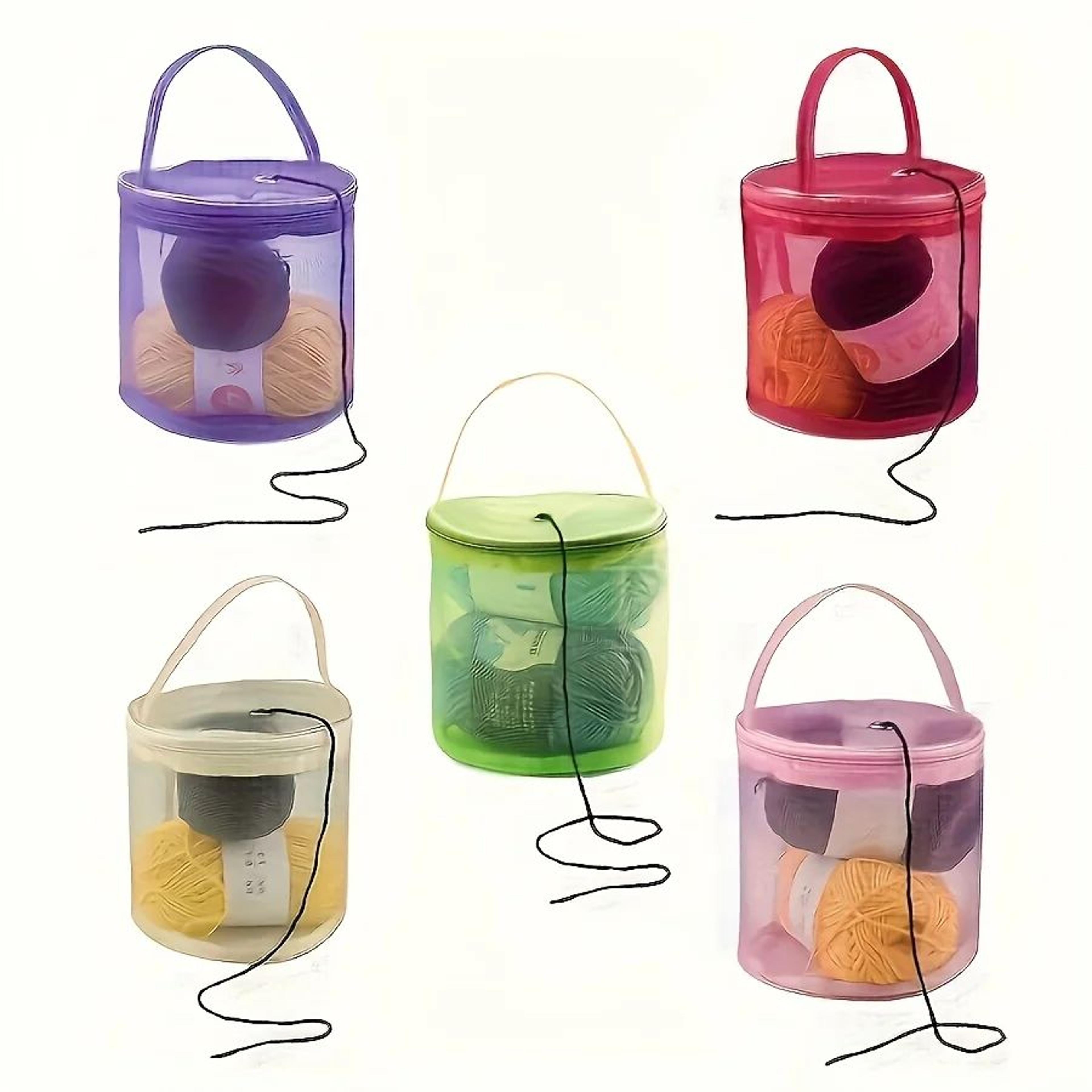 colorful nylon mesh yarn storage bag – zippered knitting & crochet organizer for yarn, hooks, needles & craft supplies