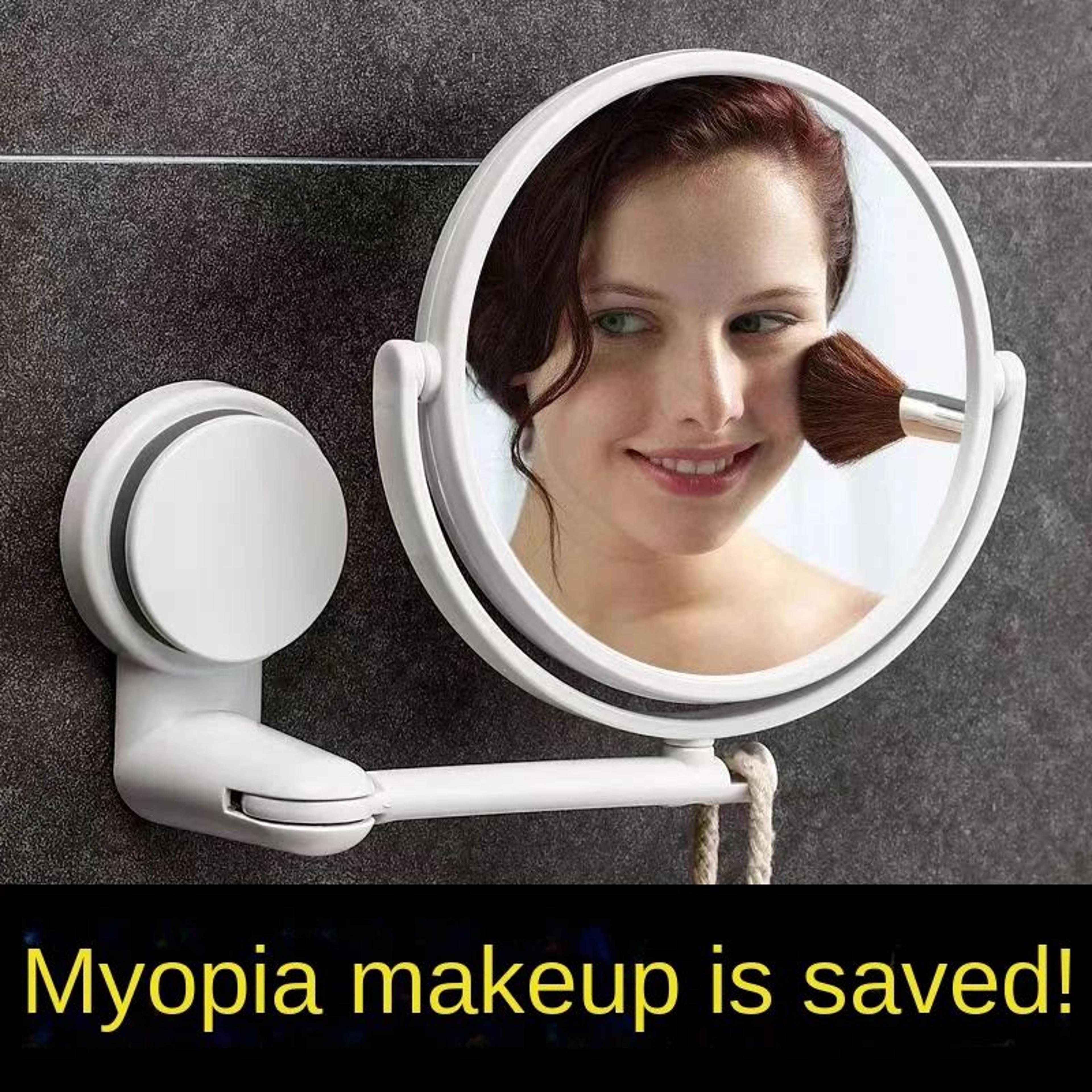 hd wall mounted magnifying vanity mirror – 360° rotating makeup shaving mirror with silver lens for bathroom, white