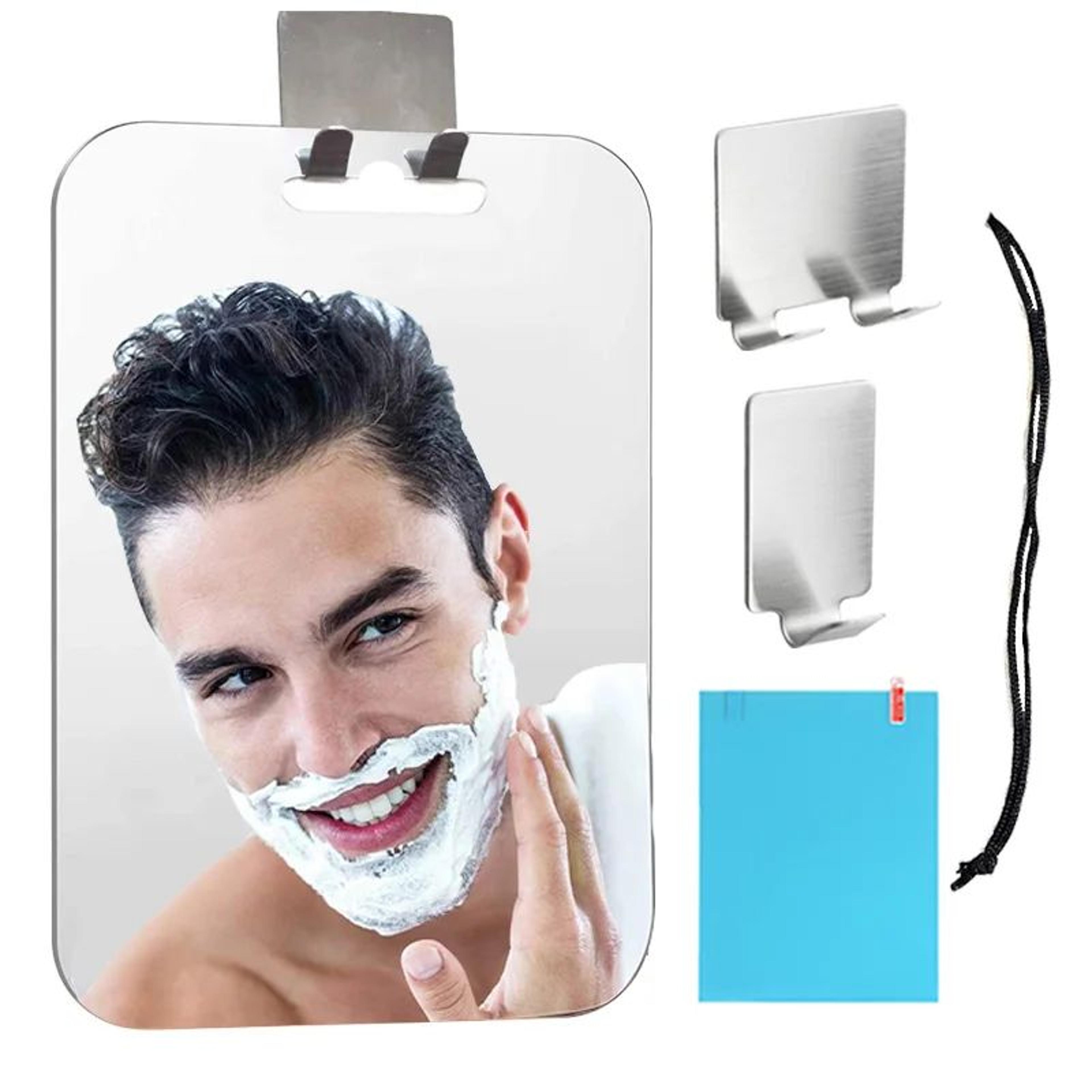 9.84 in fogless acrylic shower mirror – frameless shaving makeup bathroom travel grooming mirror, lightweight design