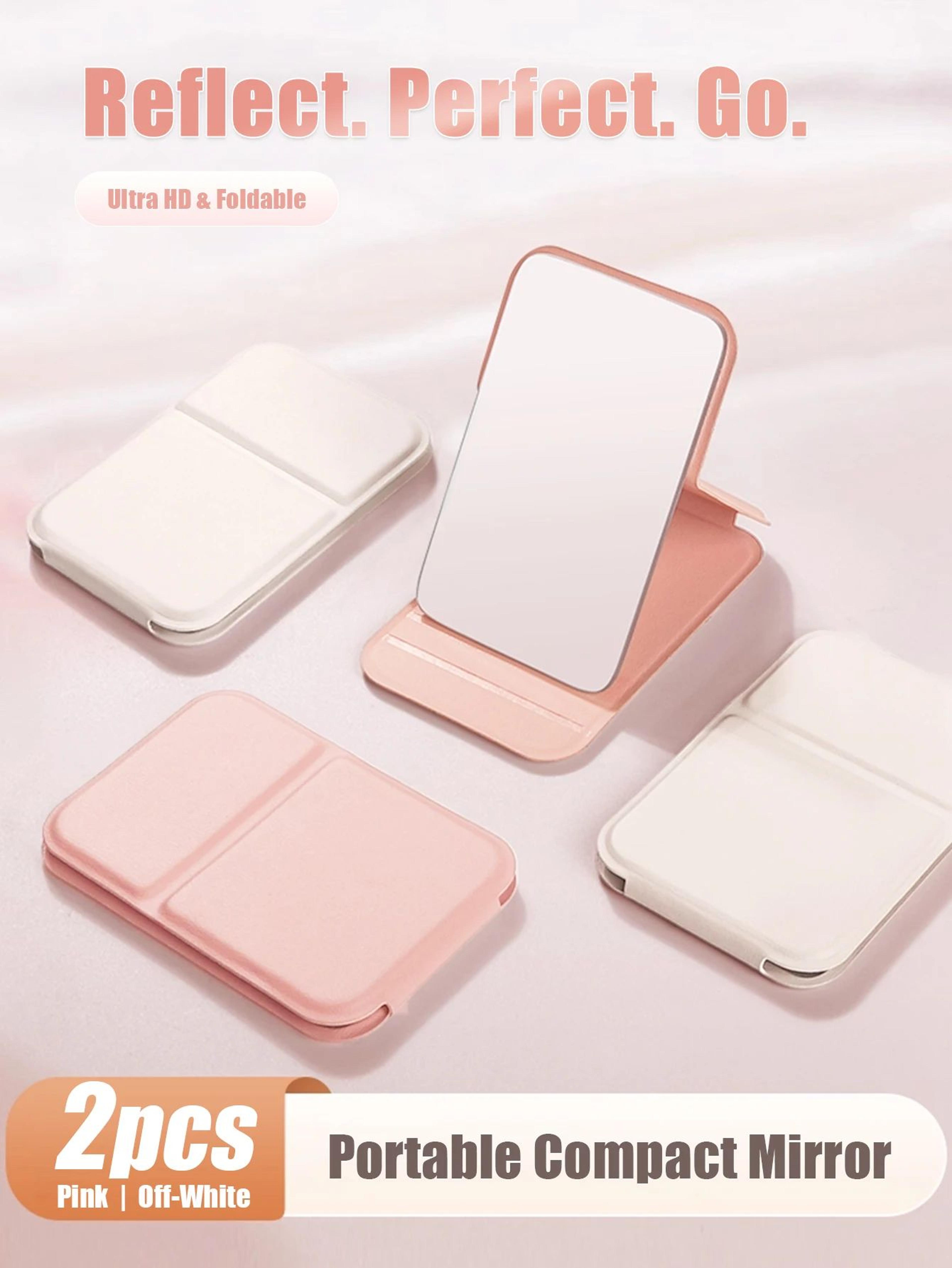 mini portable folding makeup mirror – lightweight compact pocket vanity mirror for women girls travel purse dorm & makeu