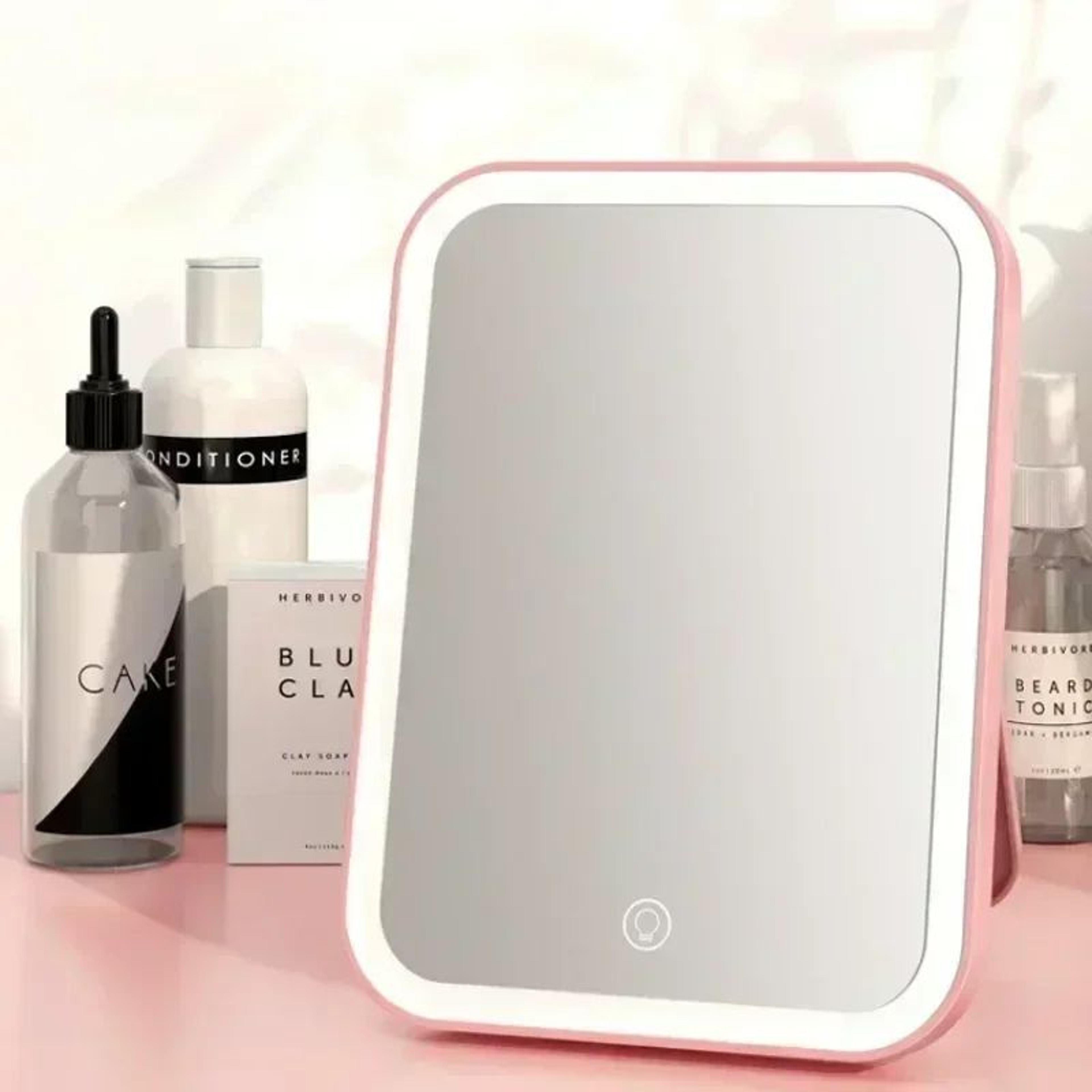 led makeup vanity mirror – touch screen dimming usb charging portable lighted mirror for makeup, skincare & travel
