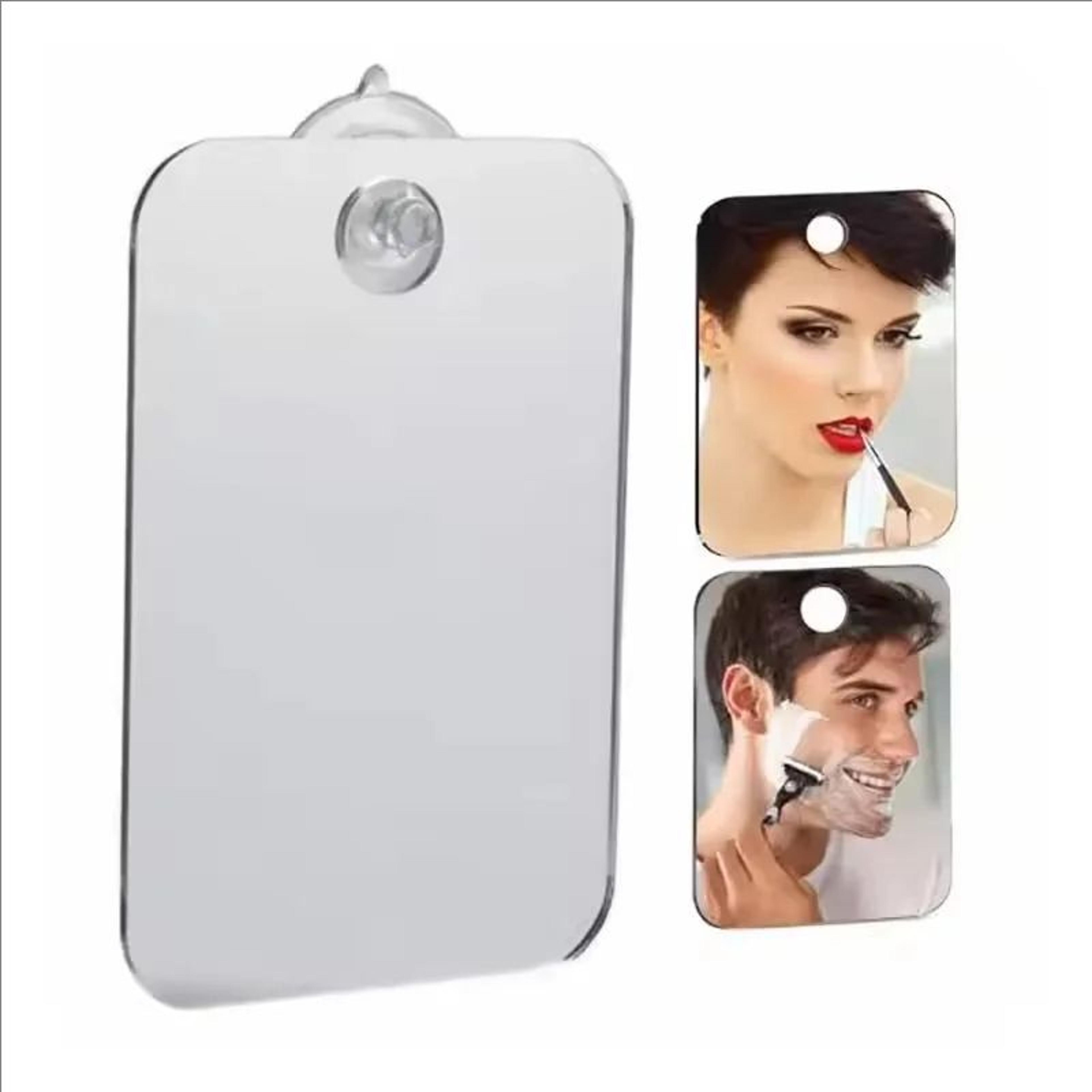 acrylic anti fog shower mirror – unbreakable fogless shaving mirror for bathroom, washroom & travel