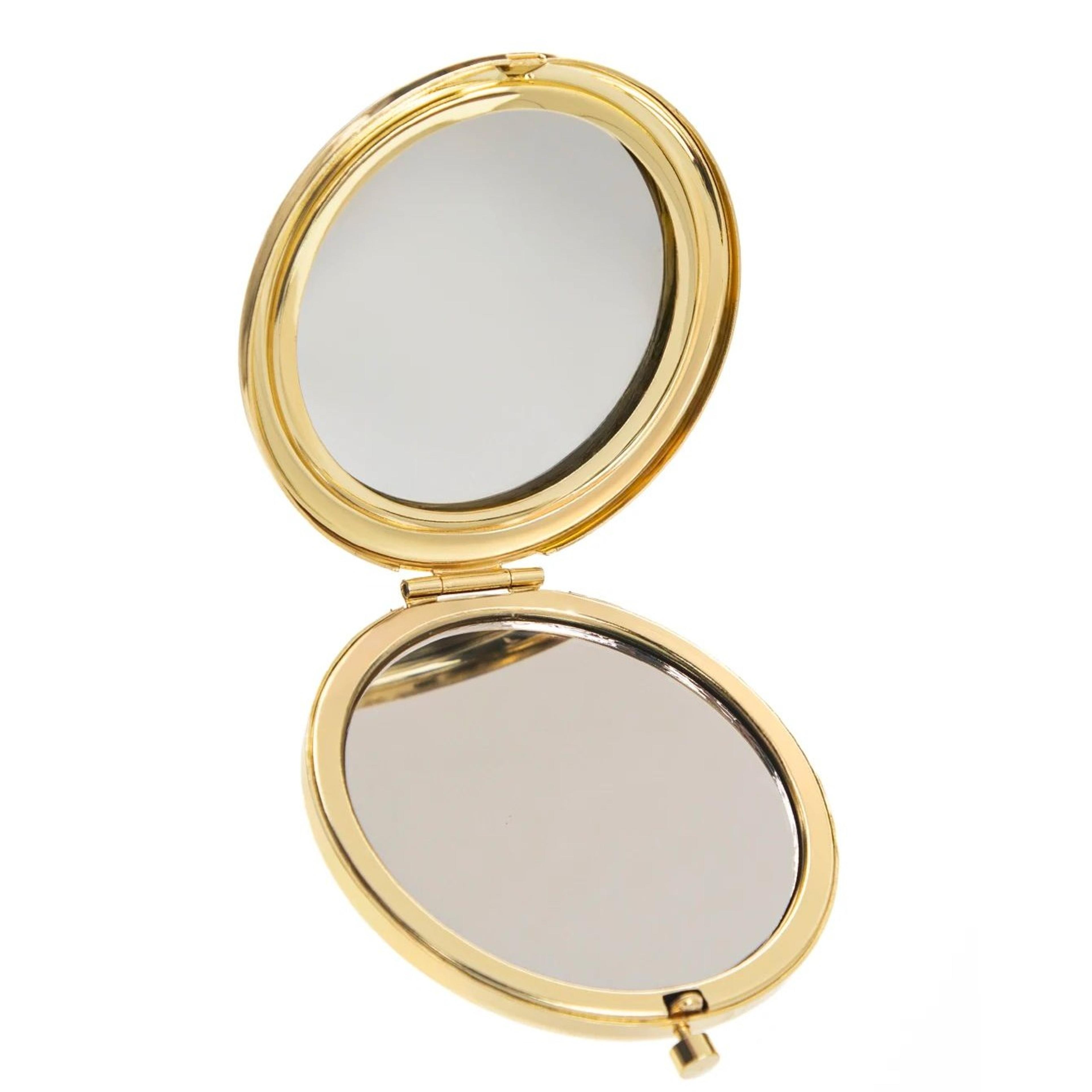 double sided handheld makeup mirror – round compact pocket cosmetic mirror for travel beauty touch ups & daily use