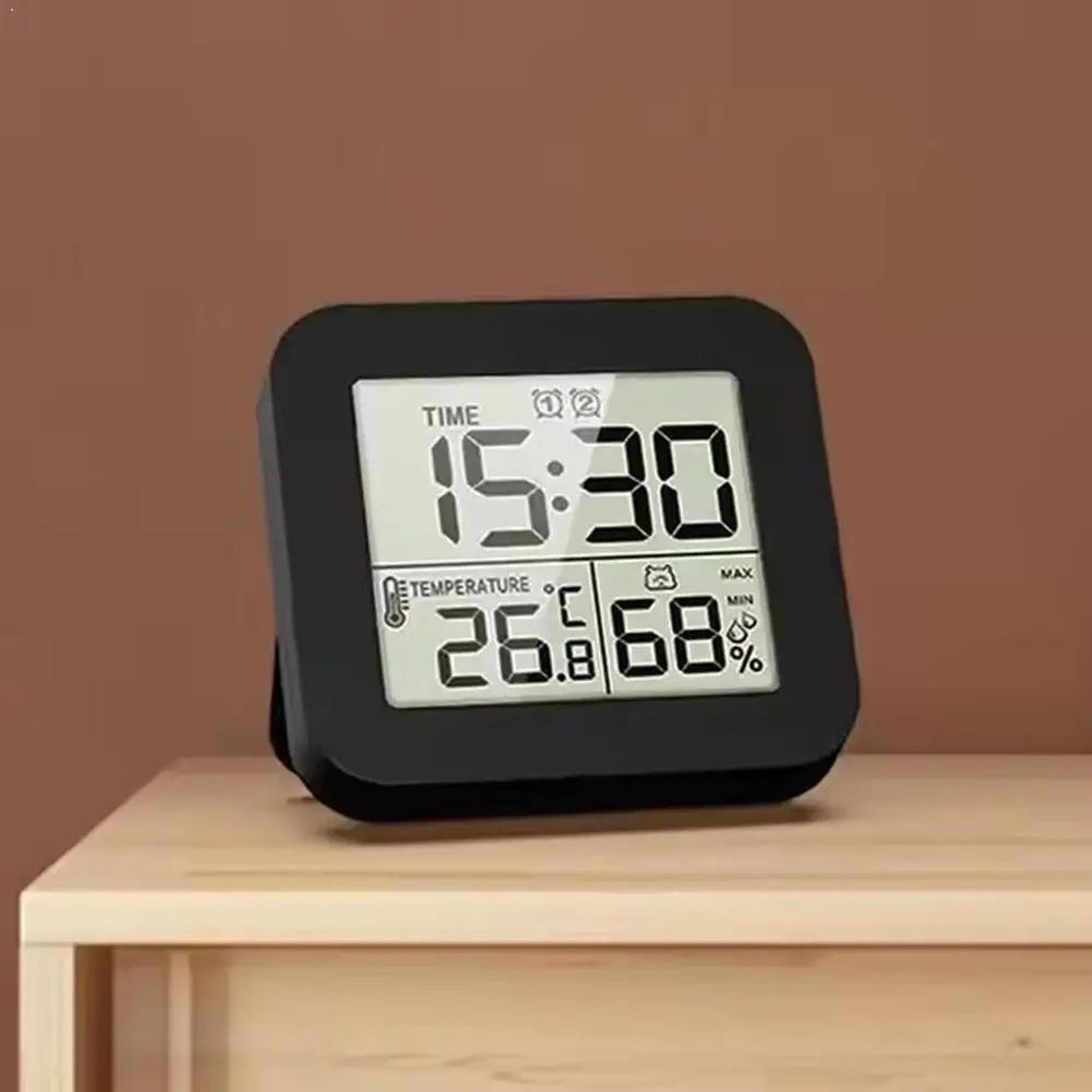 waterproof digital shower clock – lcd bathroom timer with temperature humidity display, suction cup & alarm