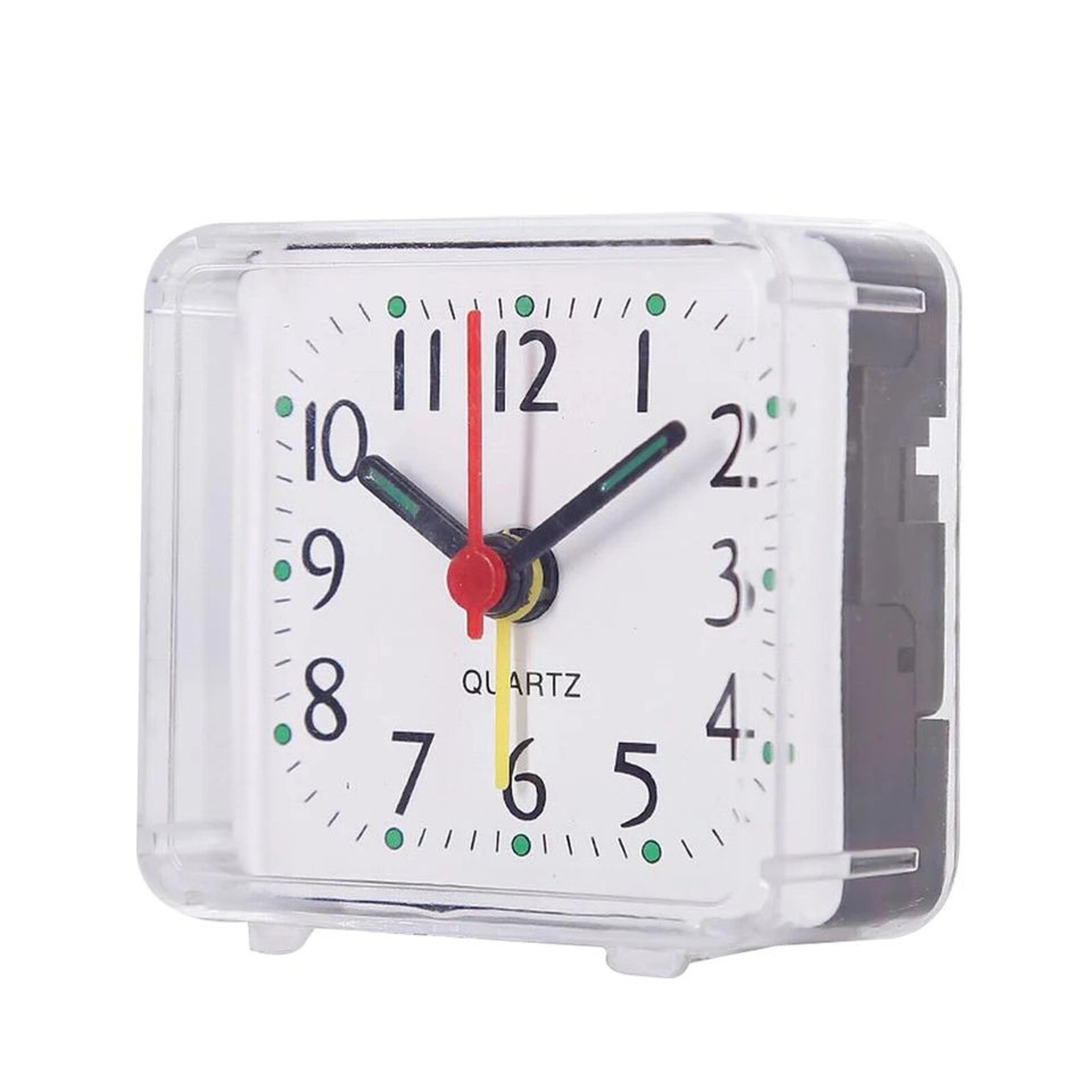 compact digital bedside alarm clock – battery operated square student wake up clock with clear display & beeping sound