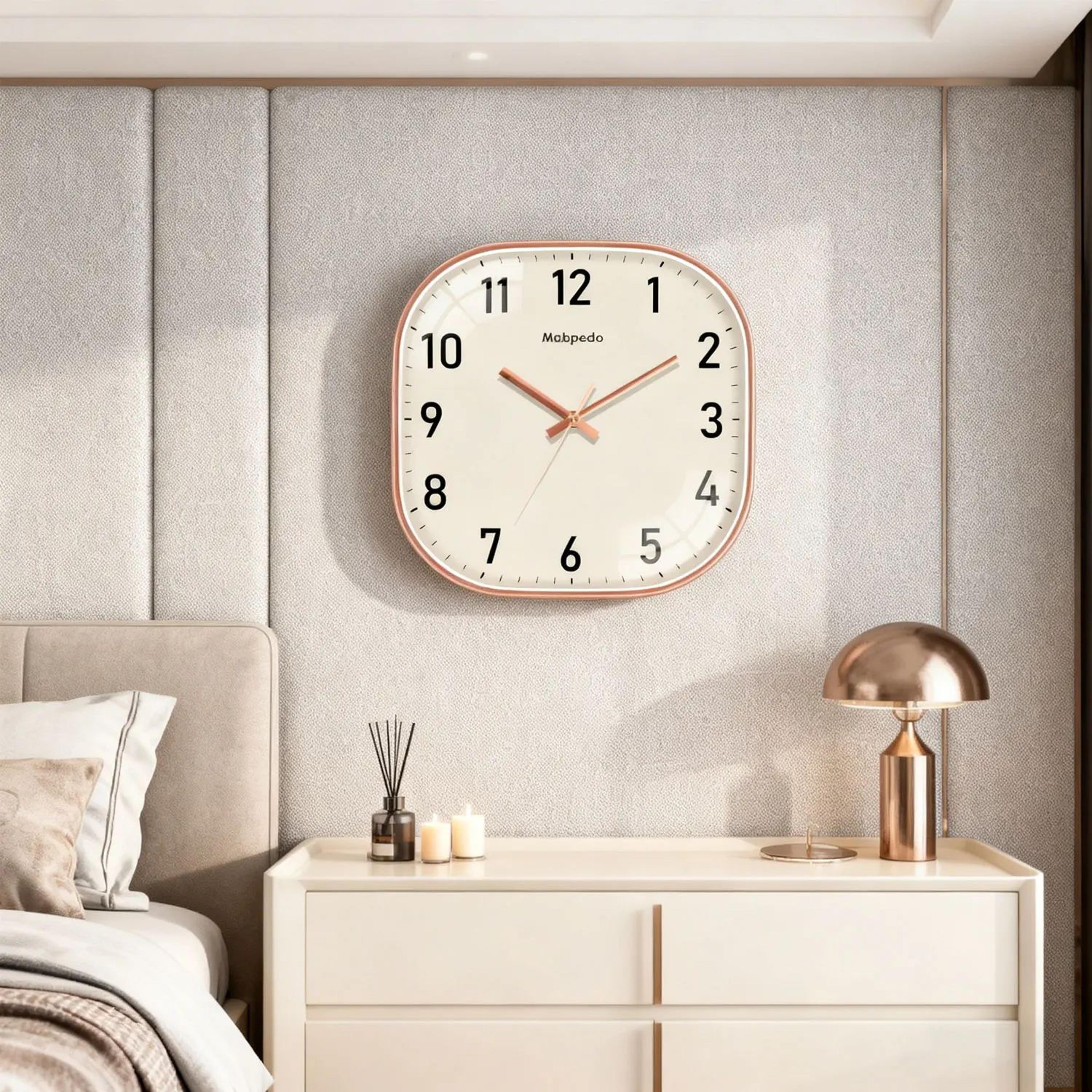 square quartz wall clock – modern silent decorative clock with clear dial for home office living room & bedroom decor