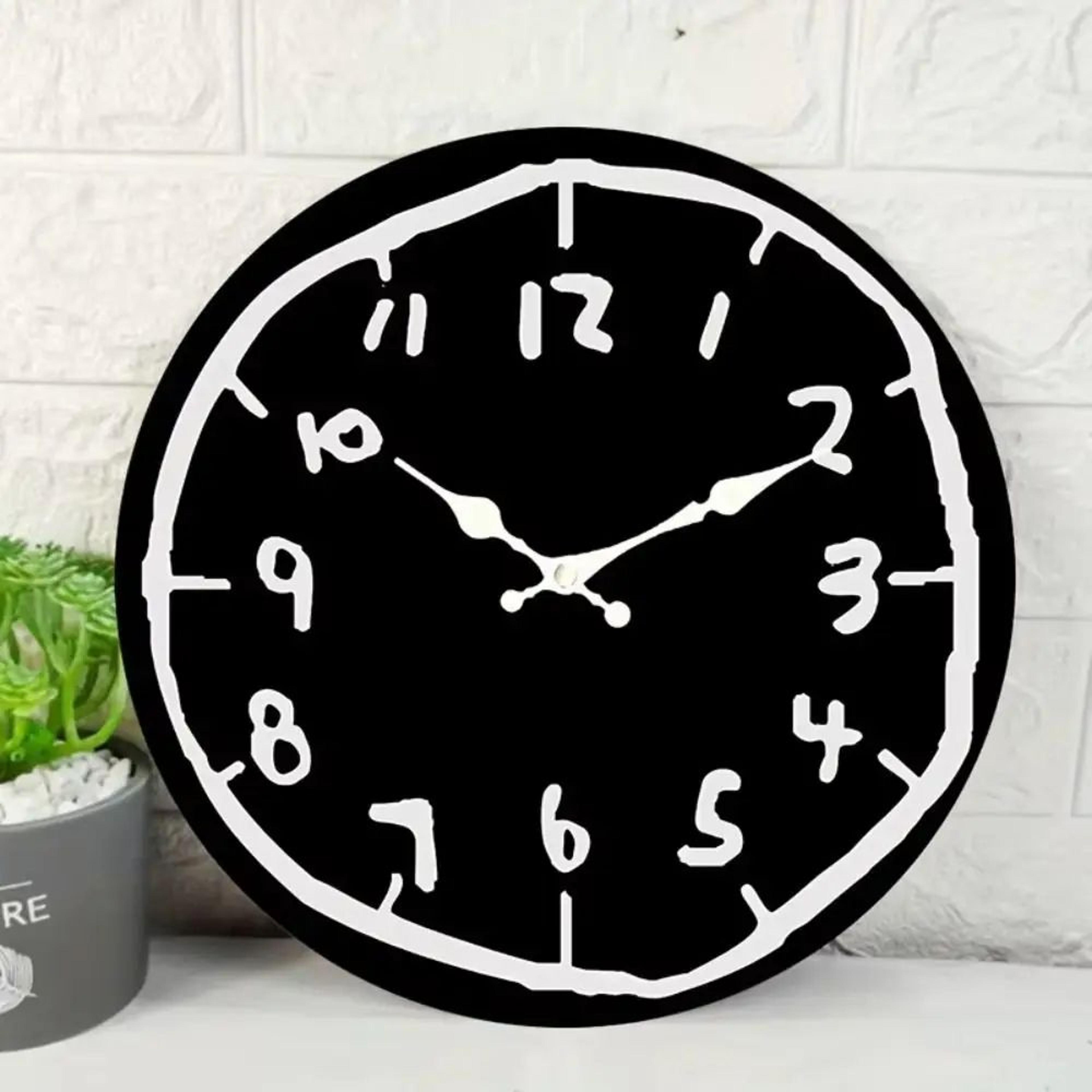12 in silent graffiti wall clock – modern cartoon number round hanging clock for bedroom, office & living room