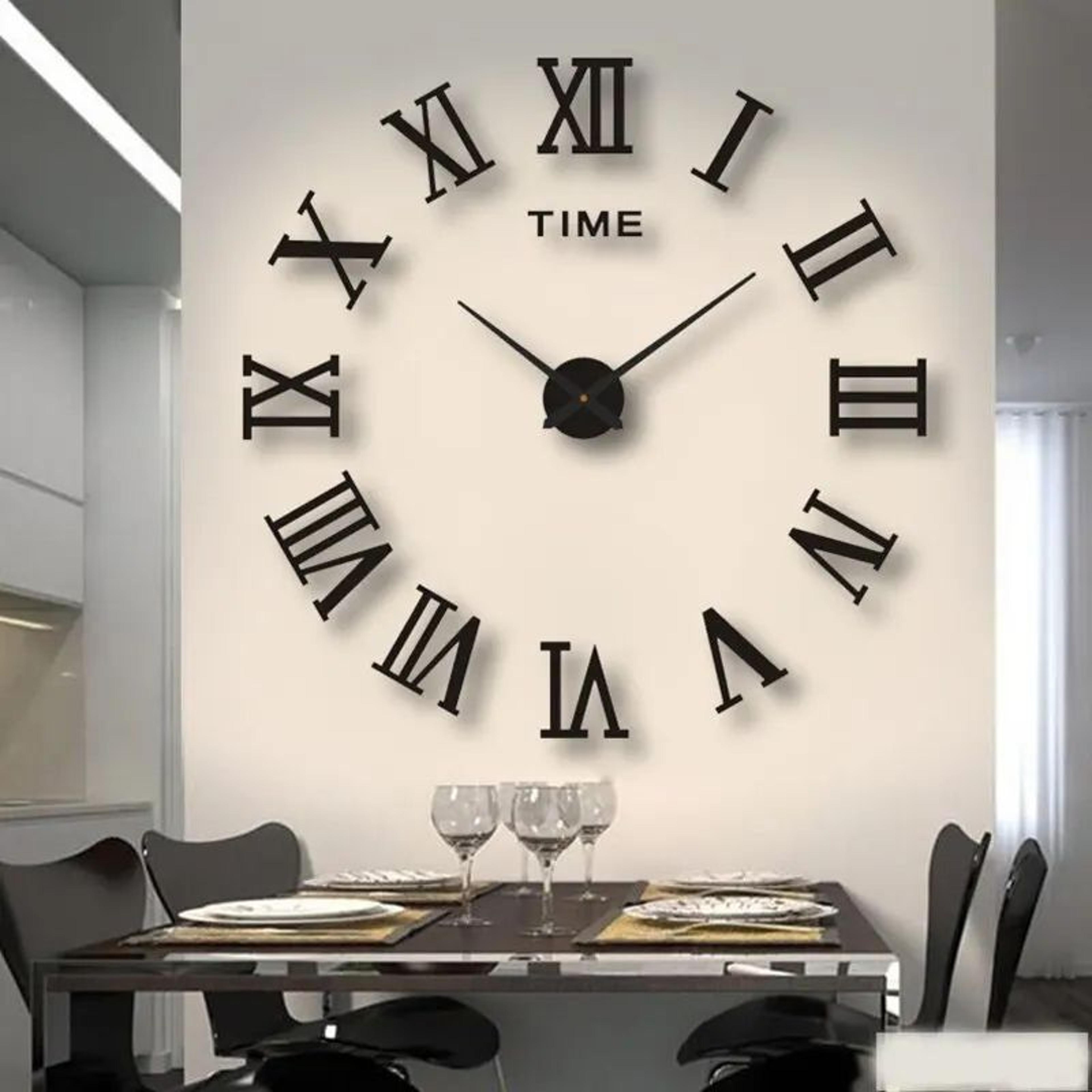 3d acrylic roman numeral wall clock – large round diy self adhesive mirror clock modern home decor