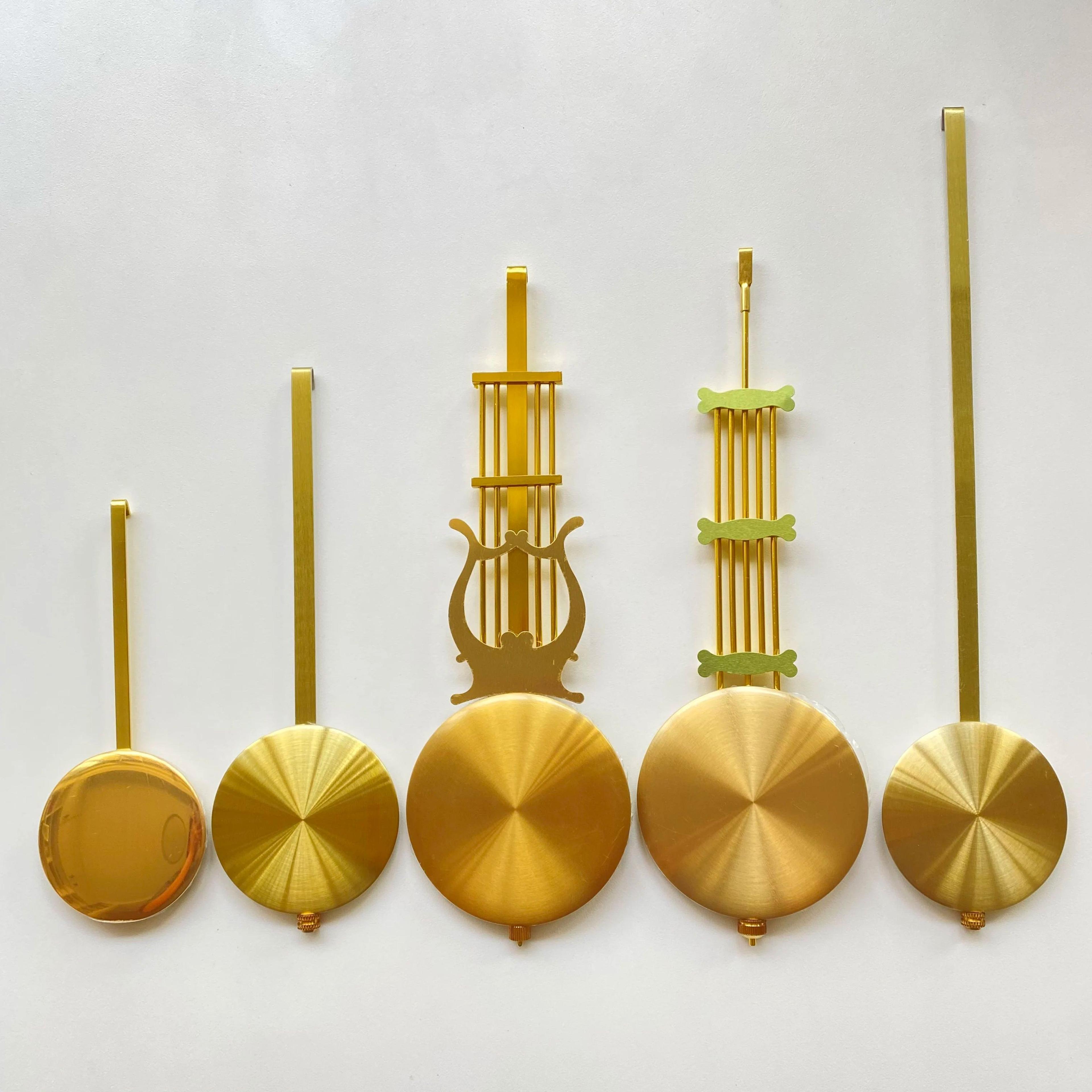 gold quartz clock pendulum – metal swing bob hammer replacement diy grandfather wall clock repair kit accessory