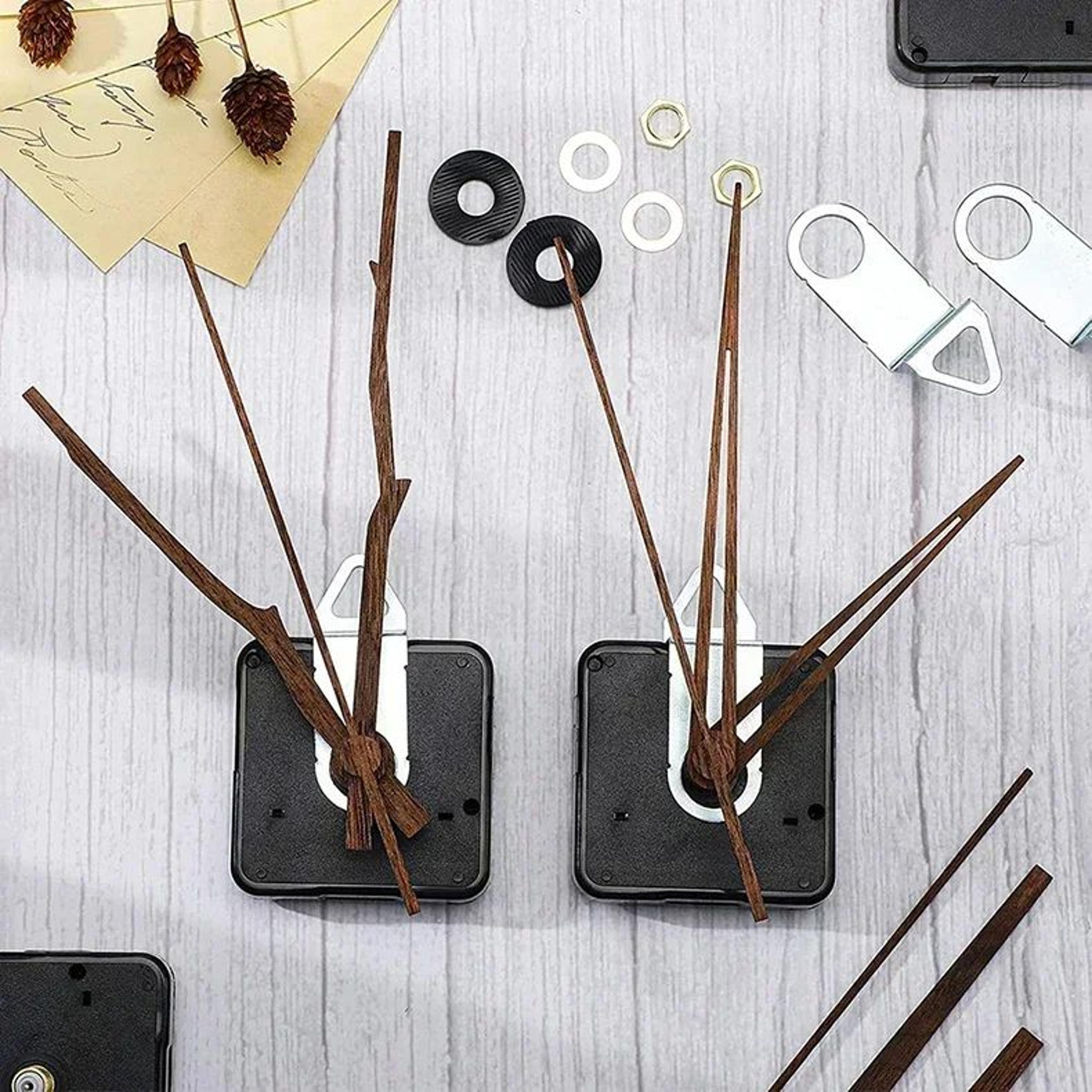 black walnut clock hands replacement set – silent quartz wall clock movement mechanism for diy crafts & clock repair