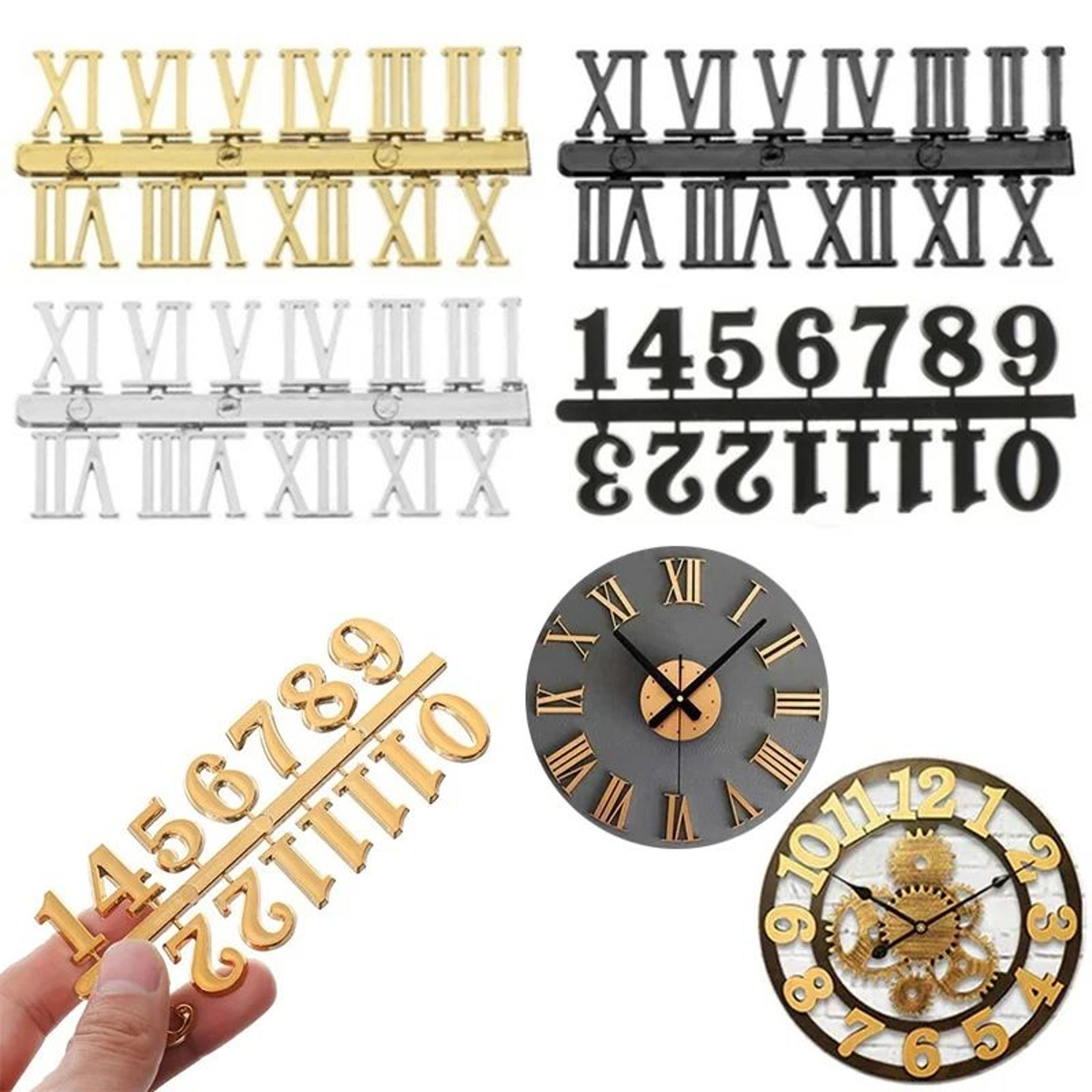 diy arabic & roman numeral wall clock decals – removable 0.79 in number stickers for custom clock decor gold silver blac