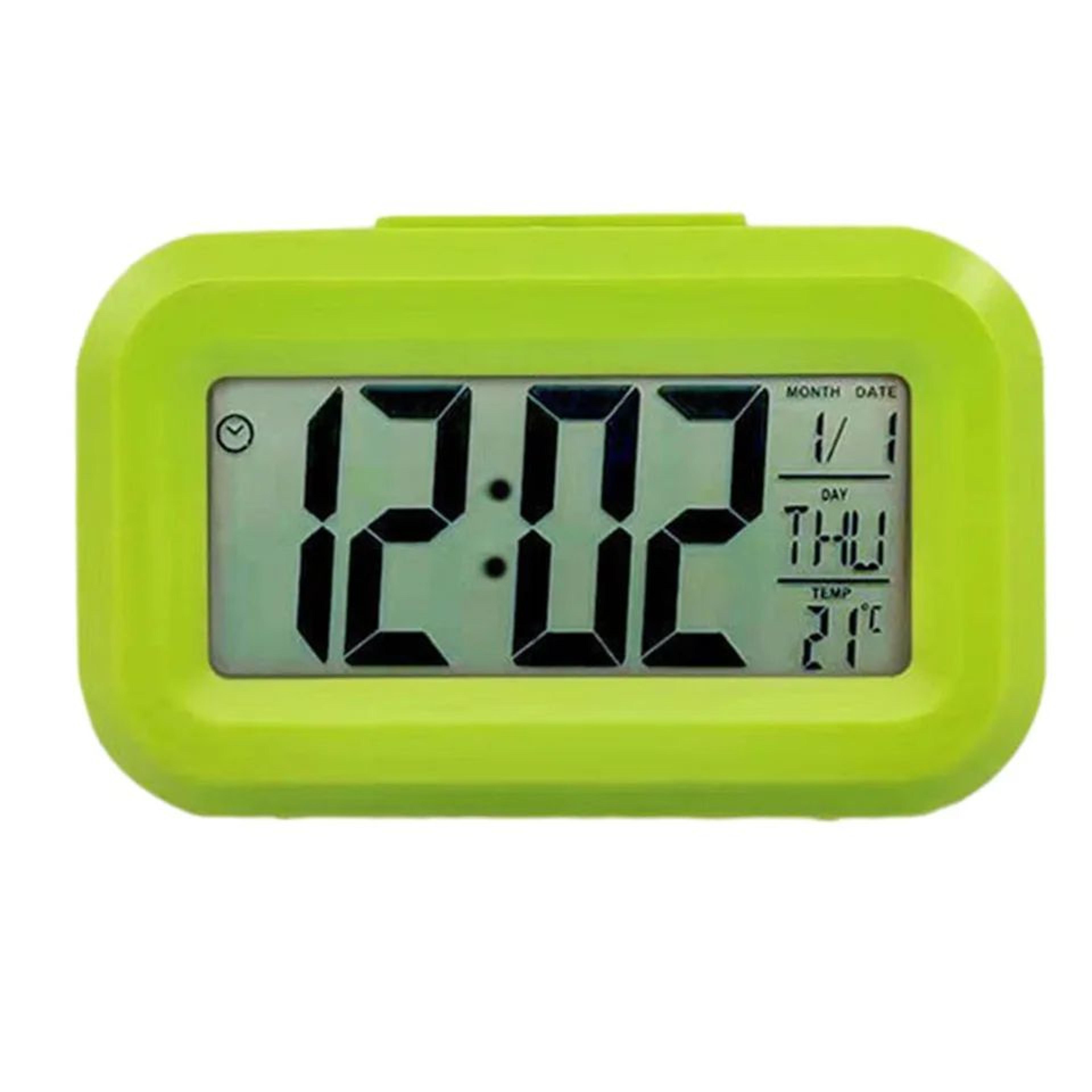 multifunction digital alarm clock – compact desk clock with snooze, night light & temperature