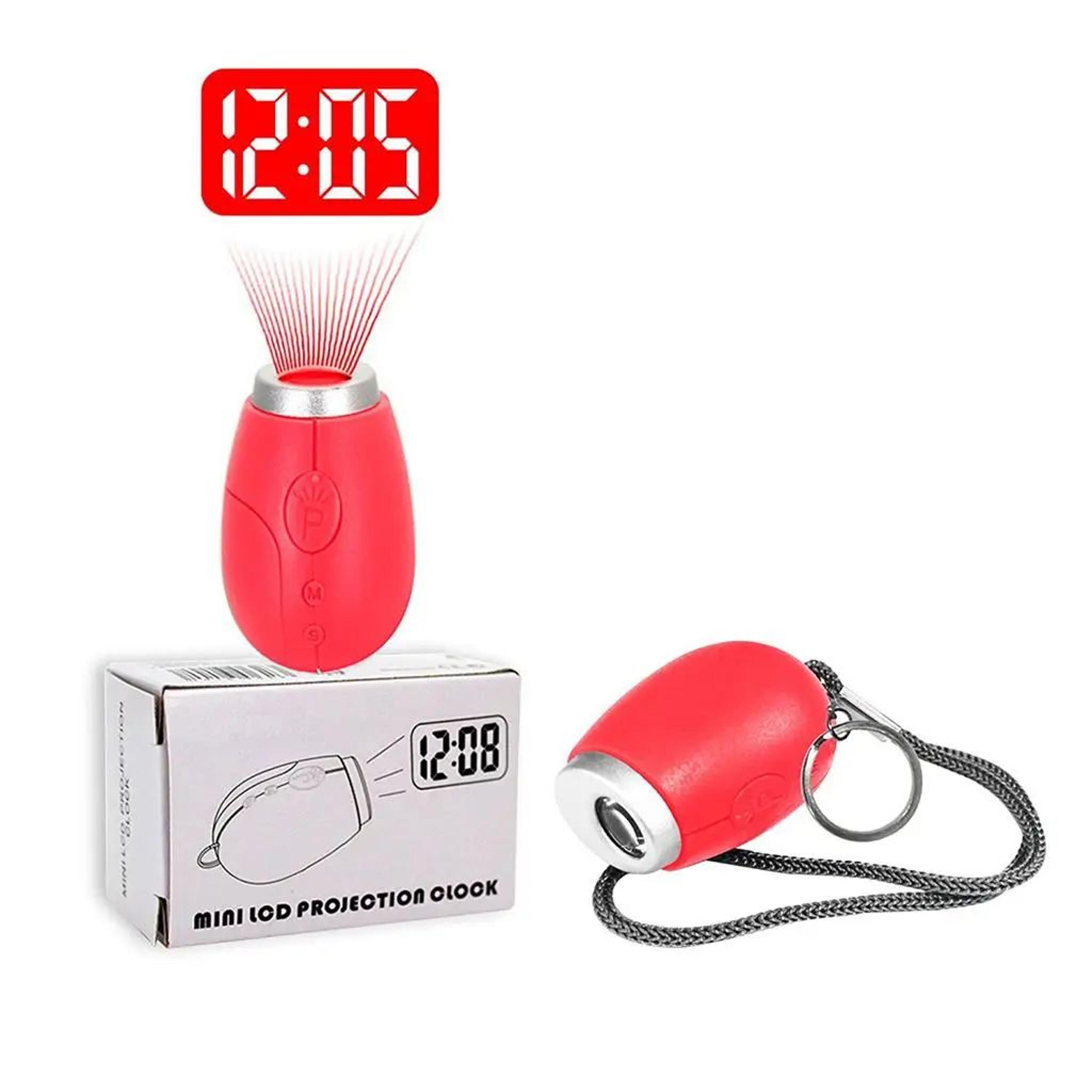 mini led projection digital clock – portable ceiling wall time & date display keychain lamp for kids travel gift