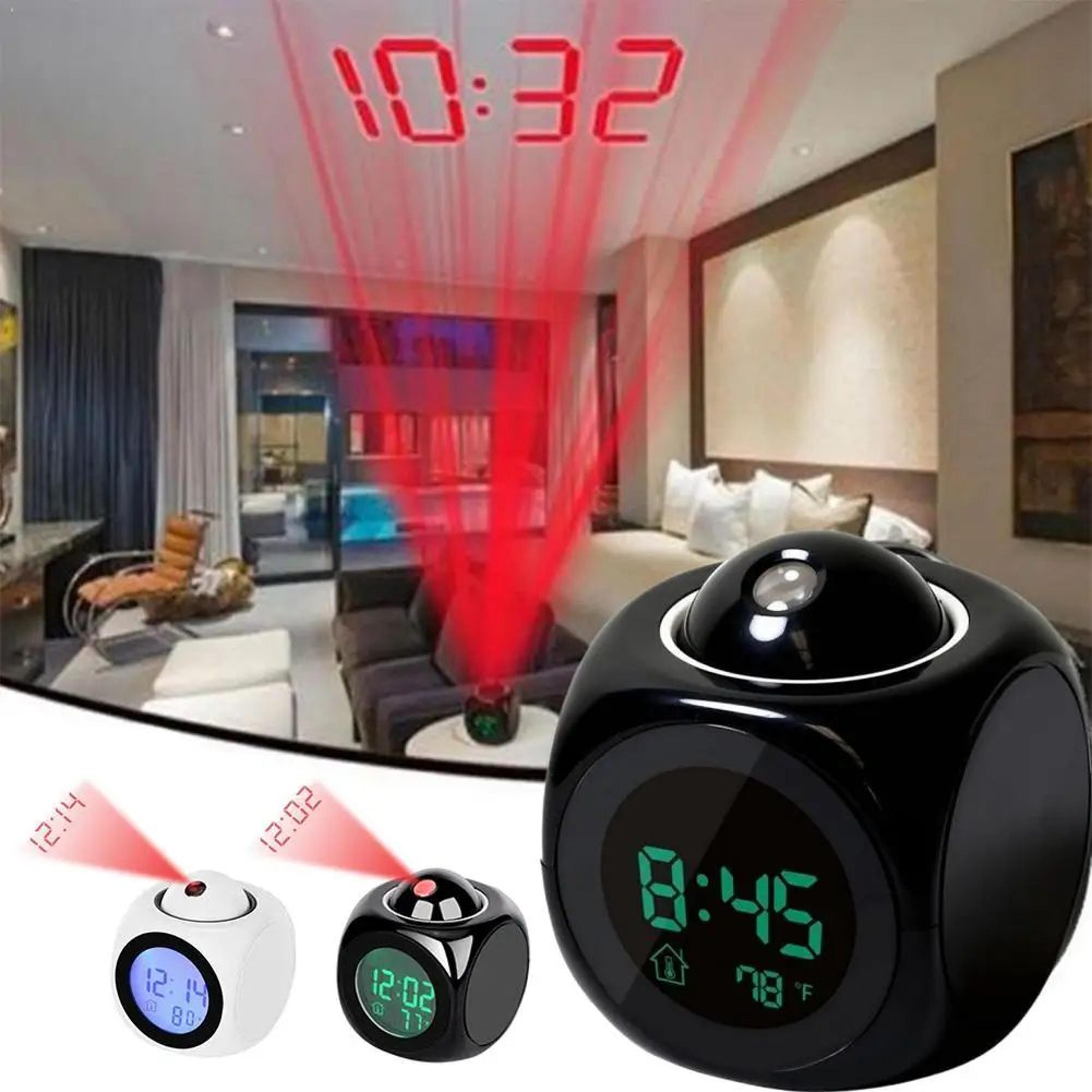 digital projection alarm clock – lcd voice talking time temperature display modern bedroom table clock with led projecto