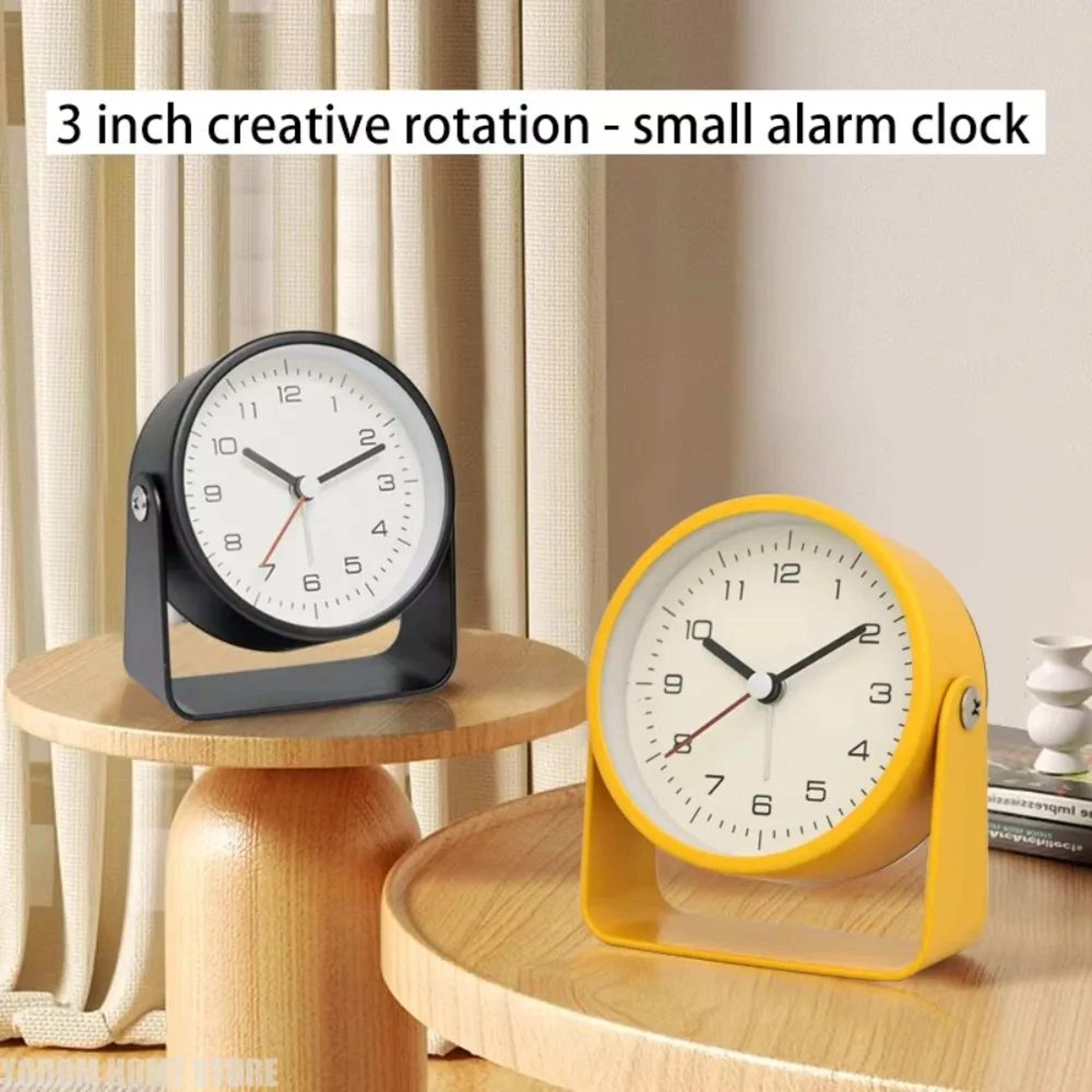 silent student alarm clock – durable mini quartz desk clock for kids bedroom office decor