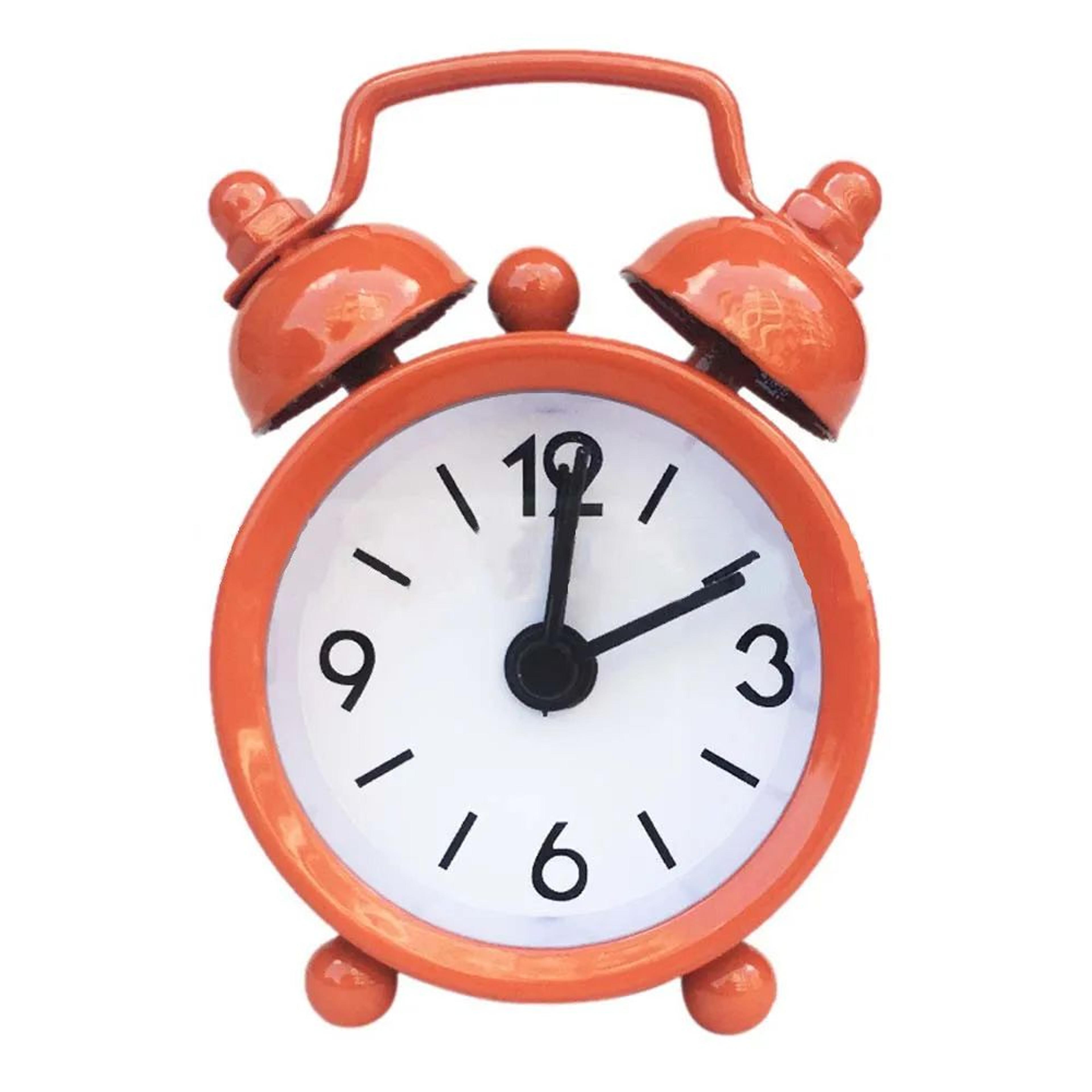 mini digital alarm clock – retro round double bell quartz desk clock with large numbers for home office travel decor