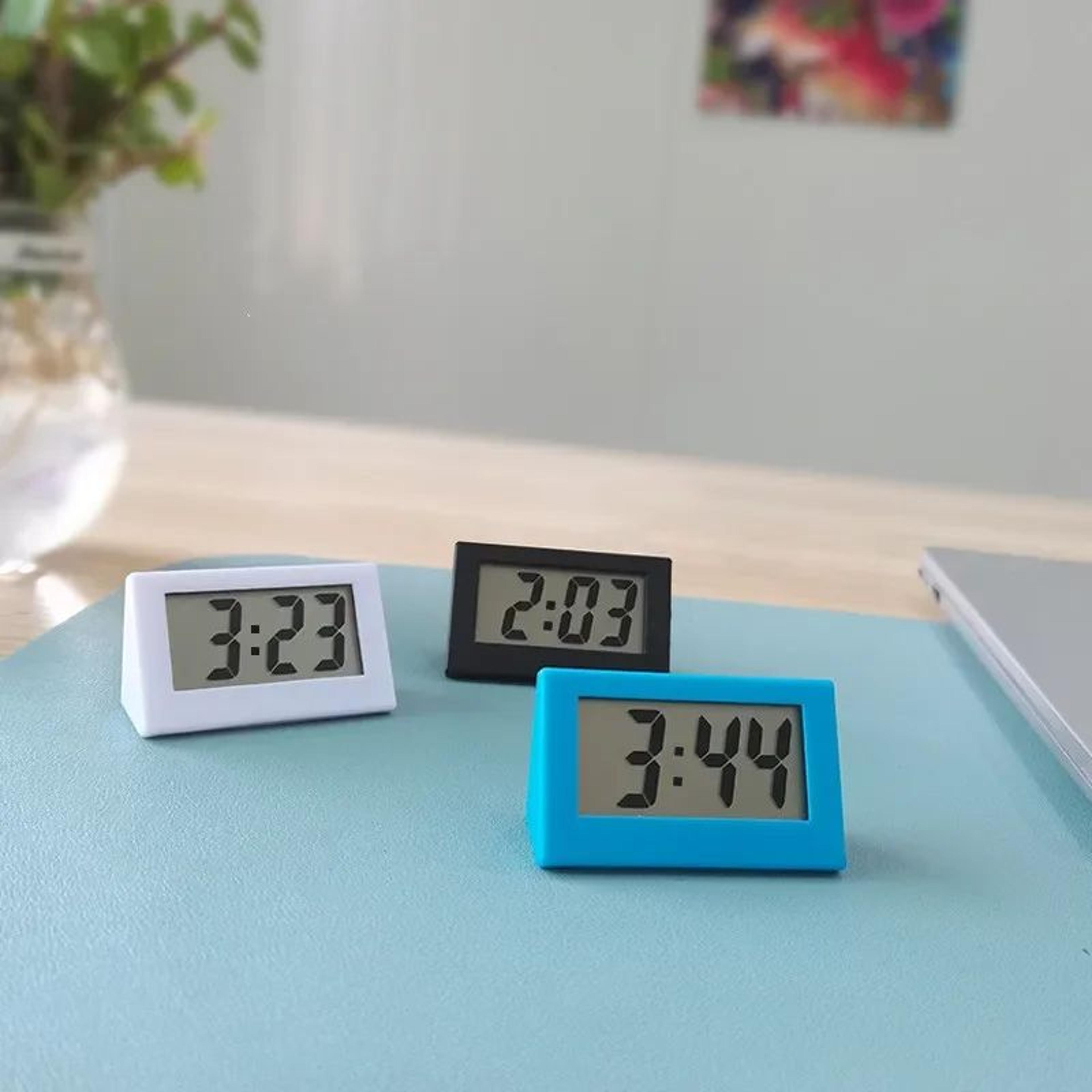 mini digital lcd desk clock – 2.16 in compact triangle electronic clock for travel, office, study & home desktop