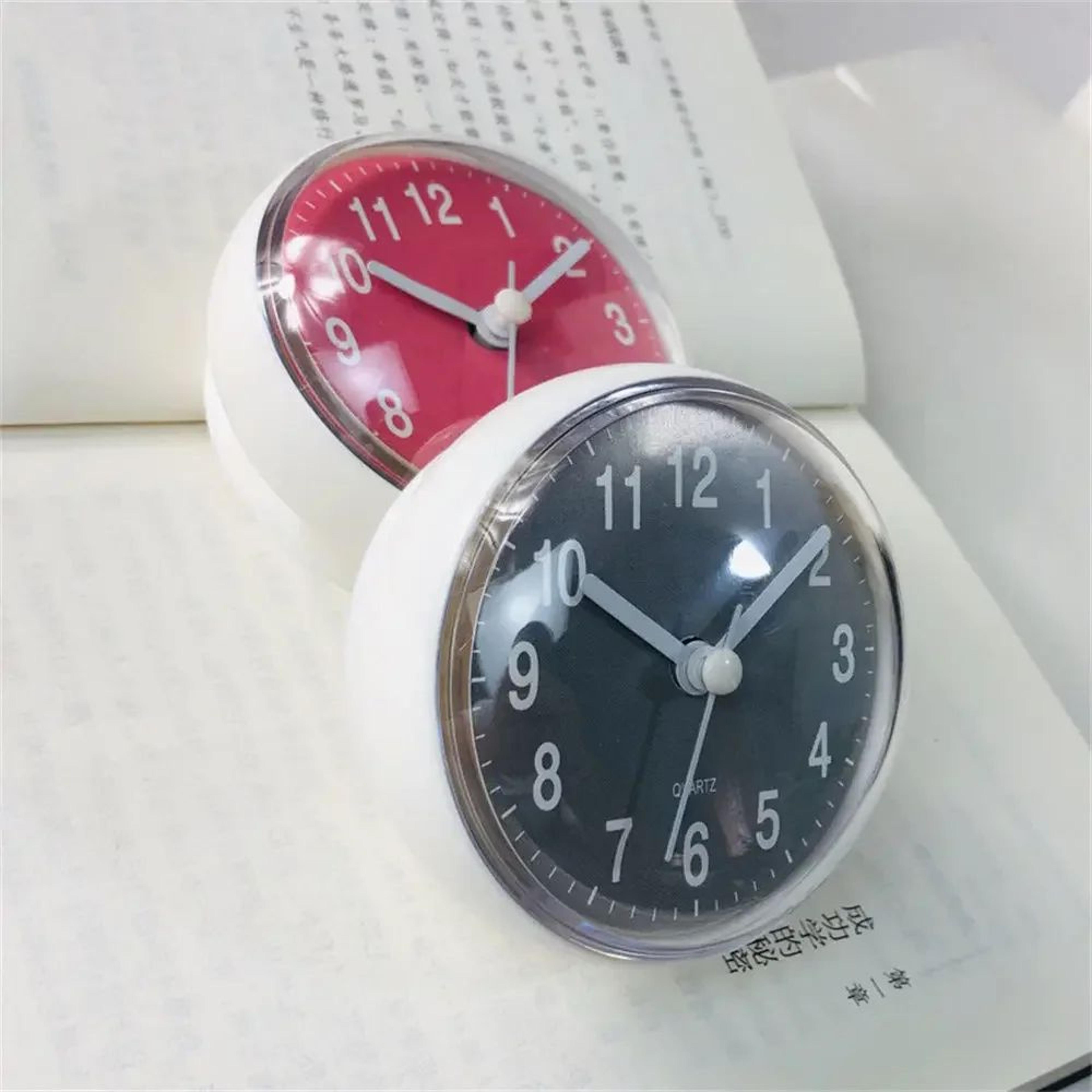 anti fog waterproof shower wall clock – 2.8 in mini suction cup quartz clock for bathroom kitchen toilet decor