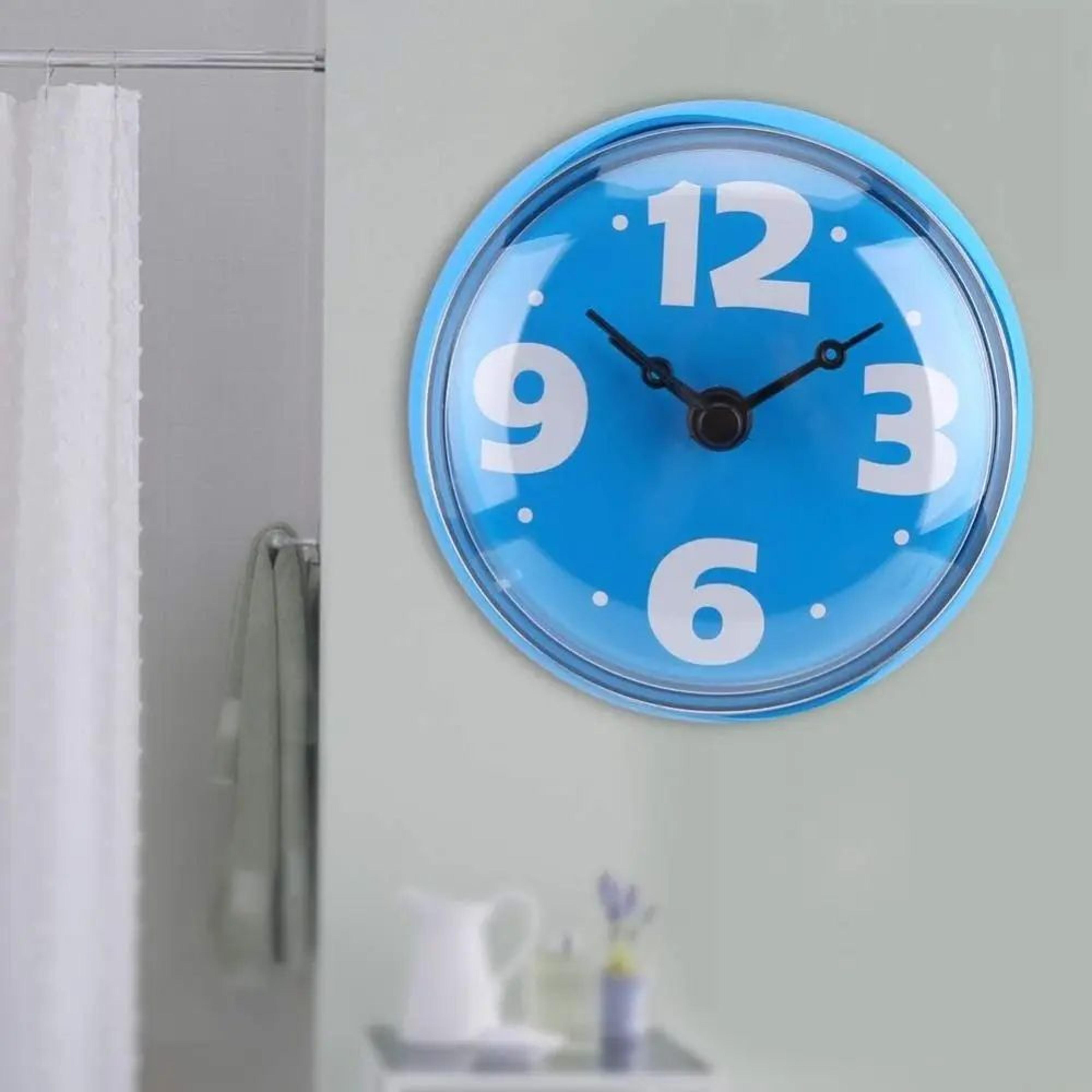 waterproof shower clock – compact suction cup wall clock for bathroom, kitchen, mirror & tile timekeeping