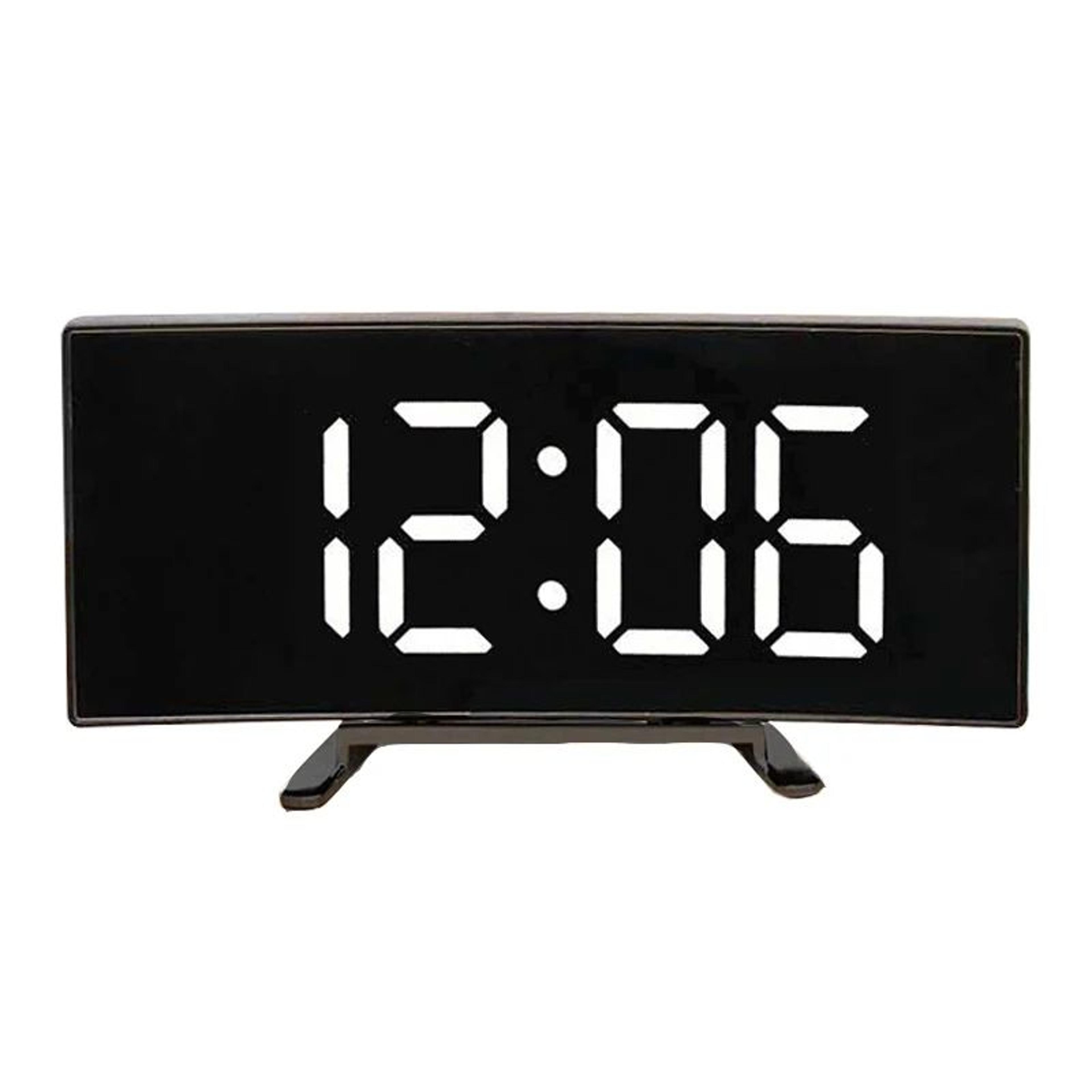 led digital alarm clock – large screen mirror display with adjustable snooze for bedroom office kitchen & living room