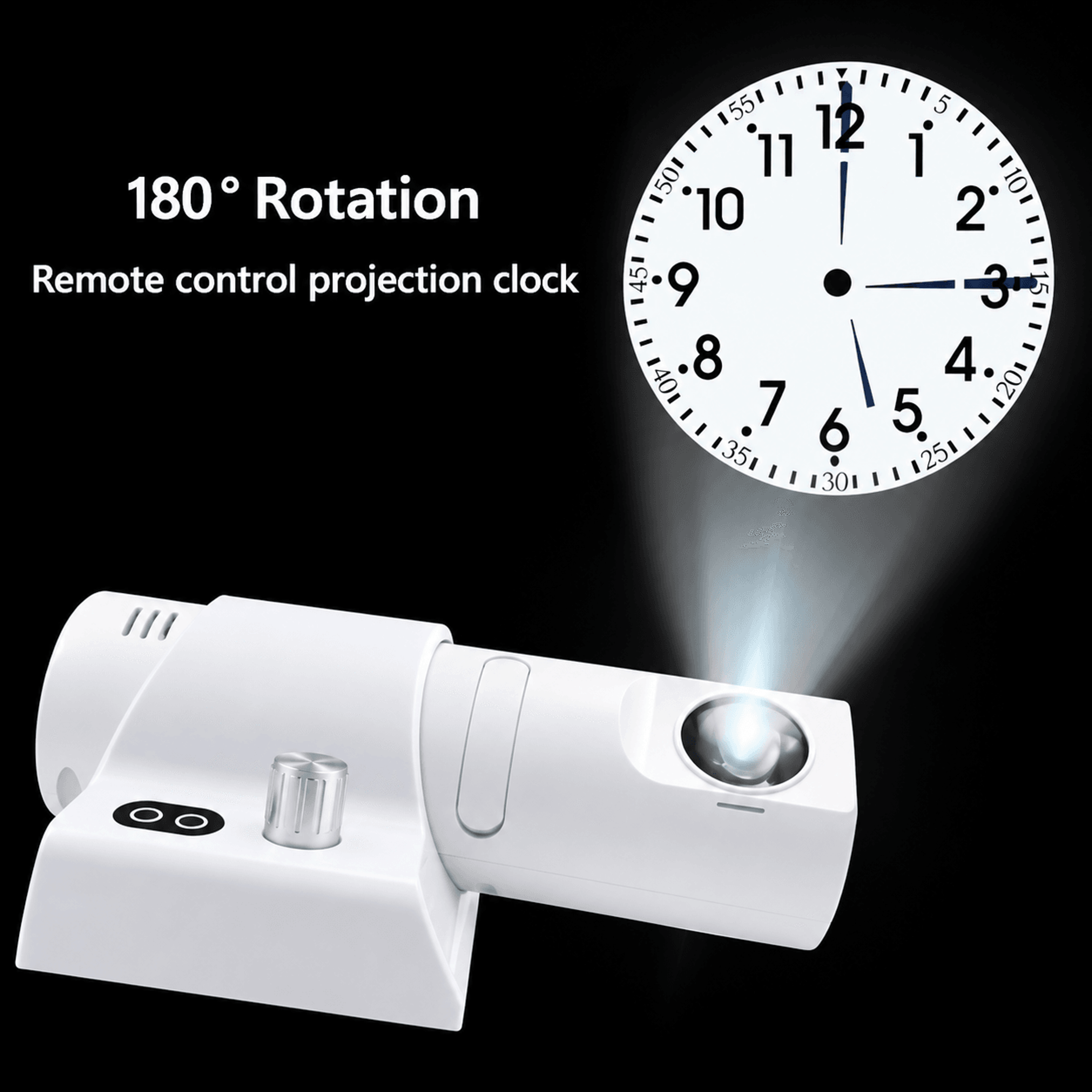 remote controlled led projection clock – large display adjustable brightness wall clock with switchable numeral dials