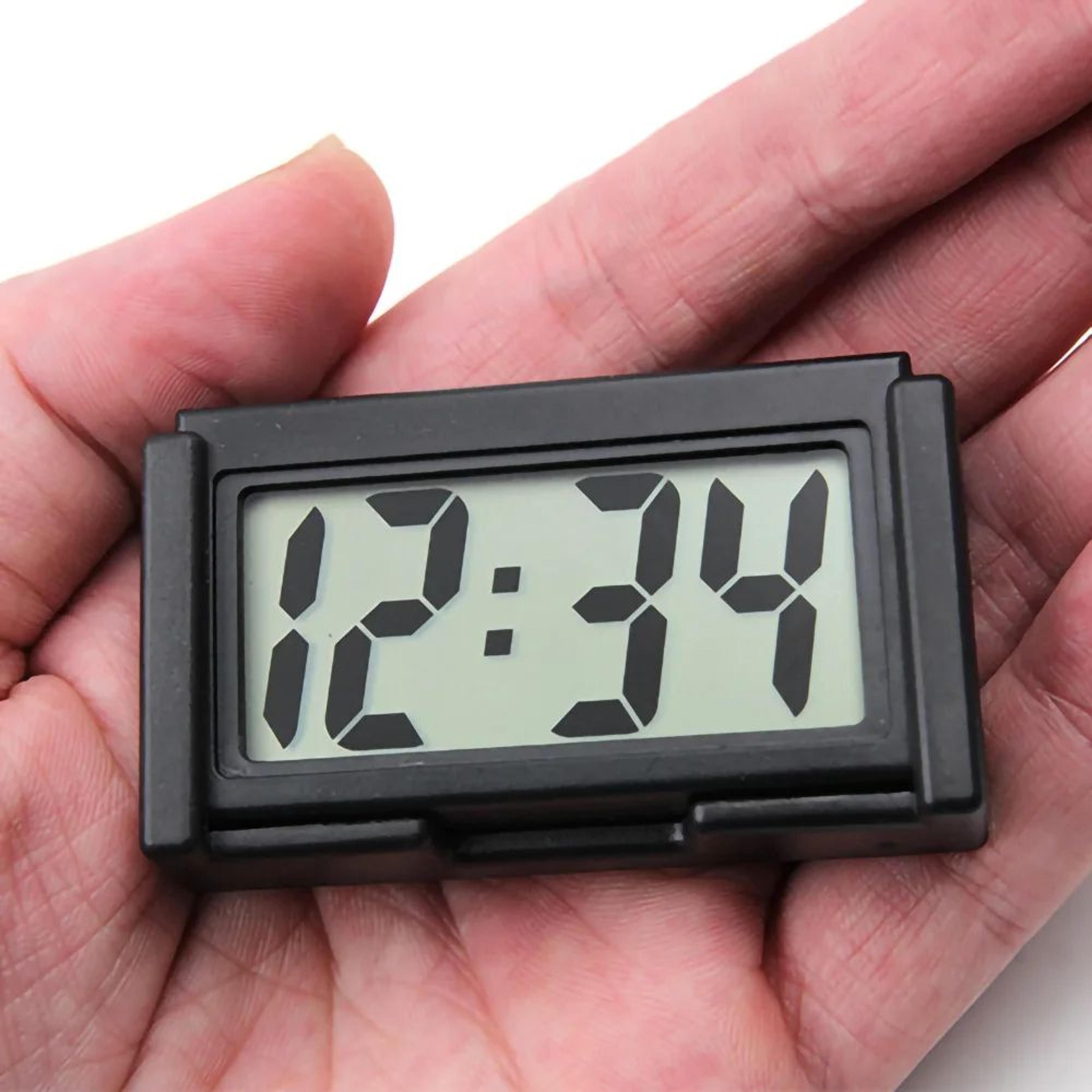 portable mini desktop clock – quiet compact plastic student kids car dashboard clock for home desk travel bedside