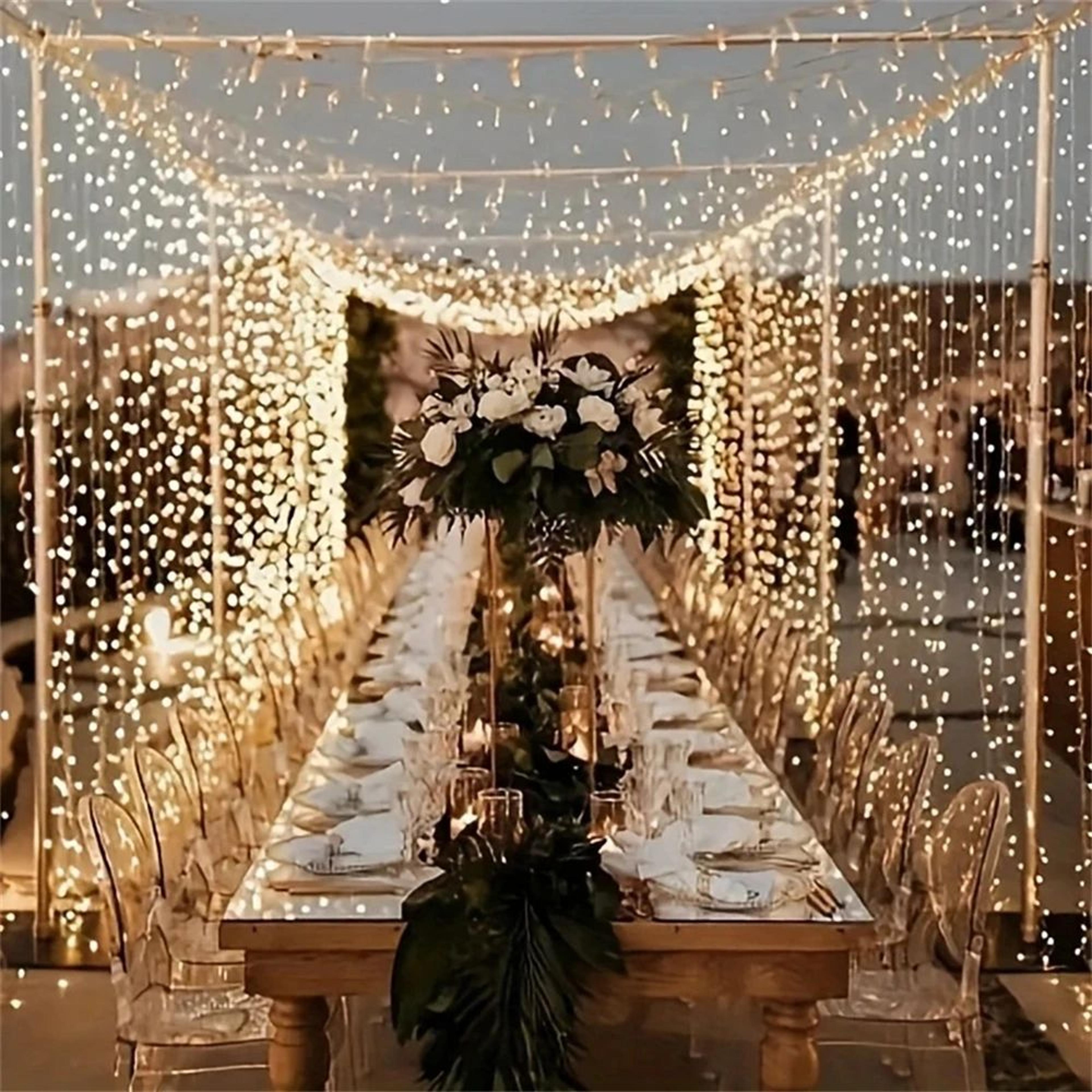 remote control led curtain lights – usb fairy string lights with 8 lighting modes for bedroom christmas party decor