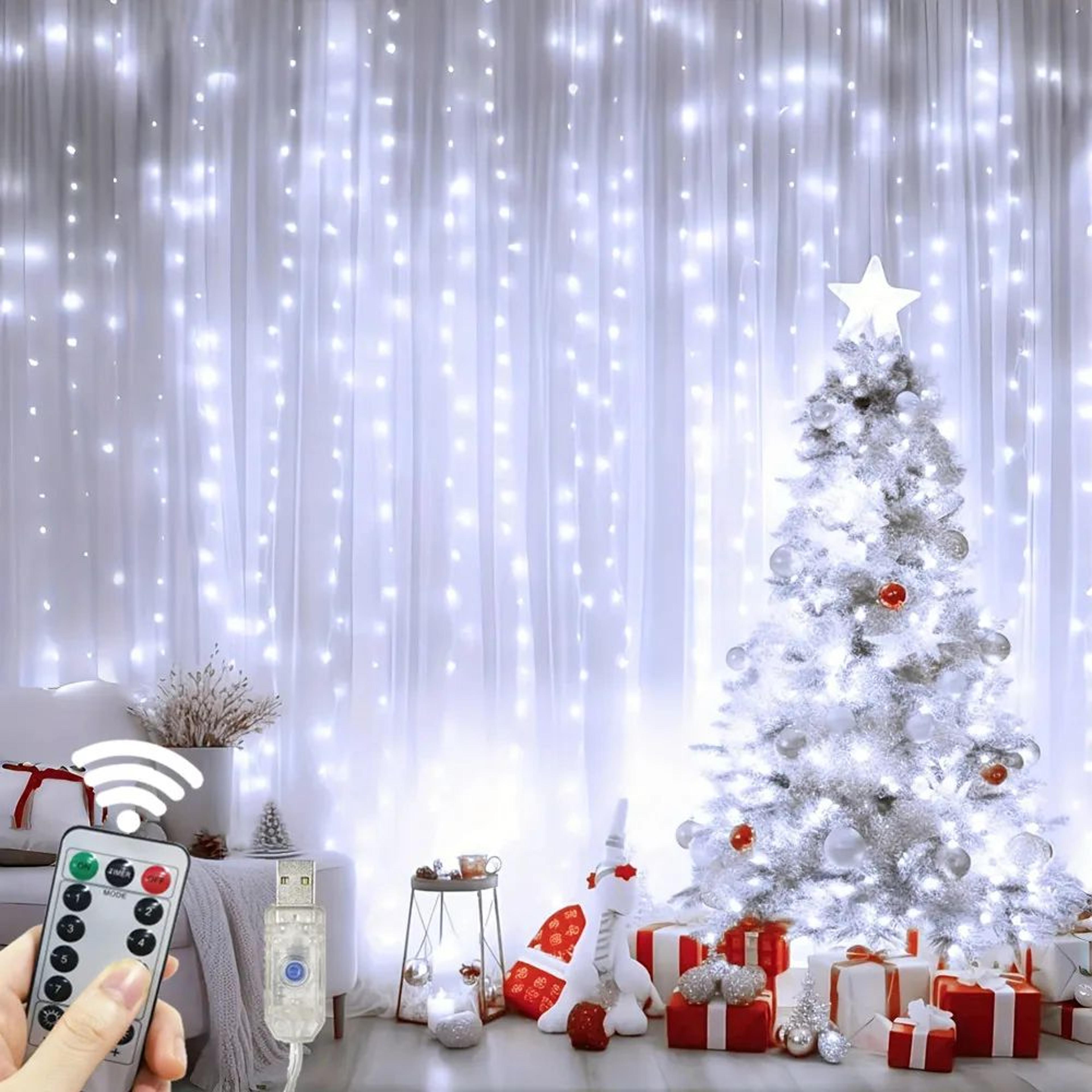 led curtain string lights – usb powered fairy garland with remote, 8 modes for bedroom wedding christmas home decor