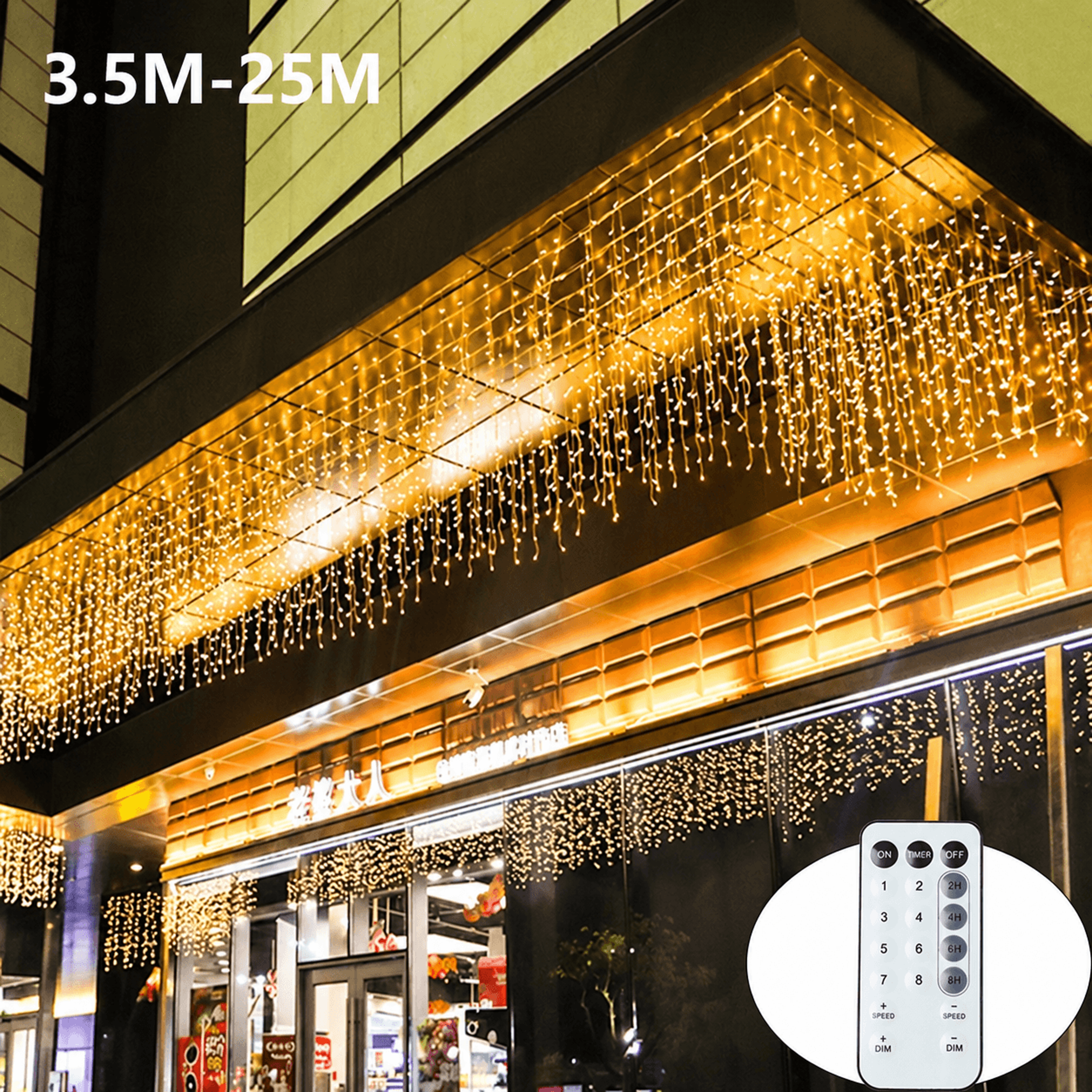 led icicle string lights 11.5–82 ft – connectable christmas curtain fairy lights with 8 modes for holiday decor