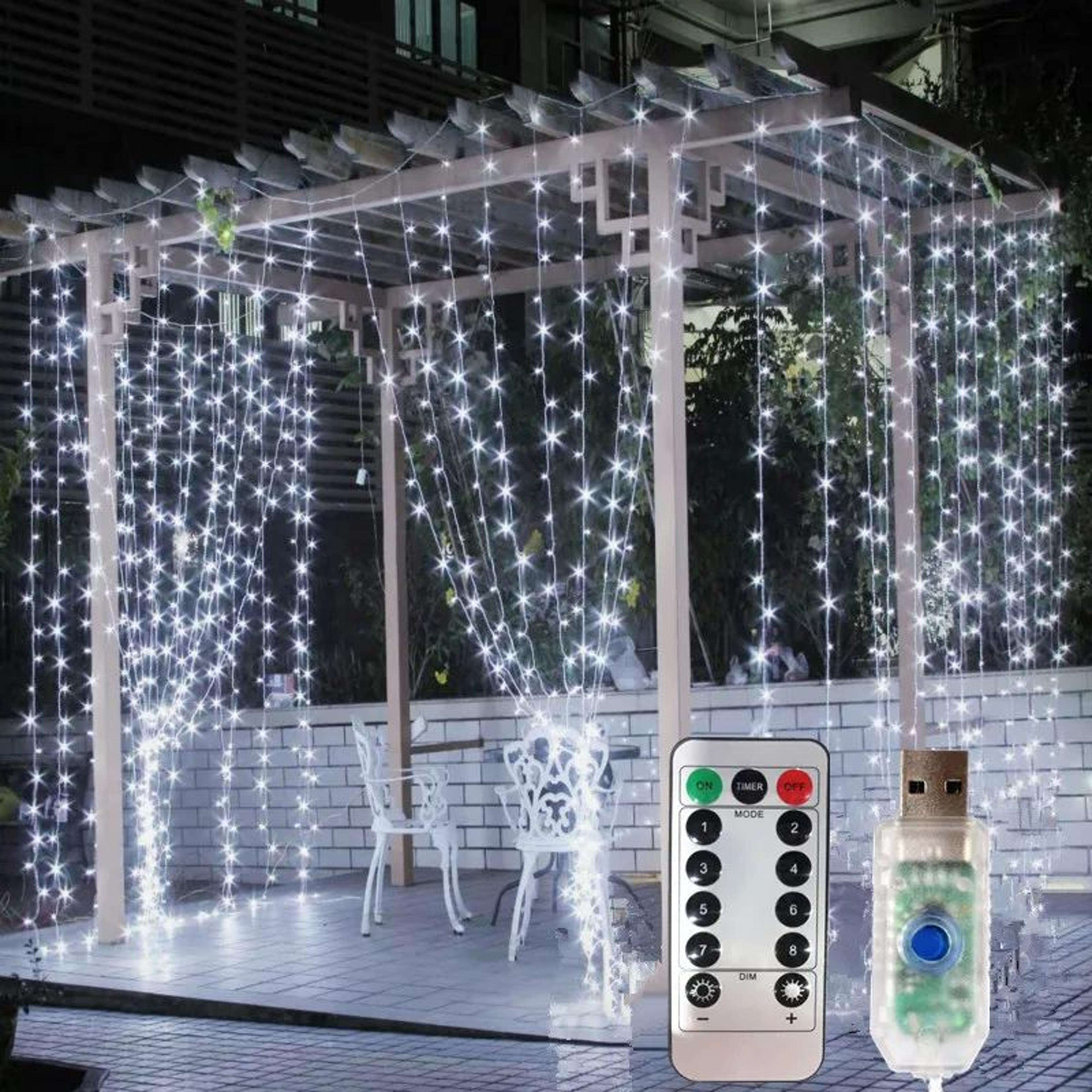 usb led curtain lights – waterproof 8 mode remote string lights for christmas wedding indoor garden decor