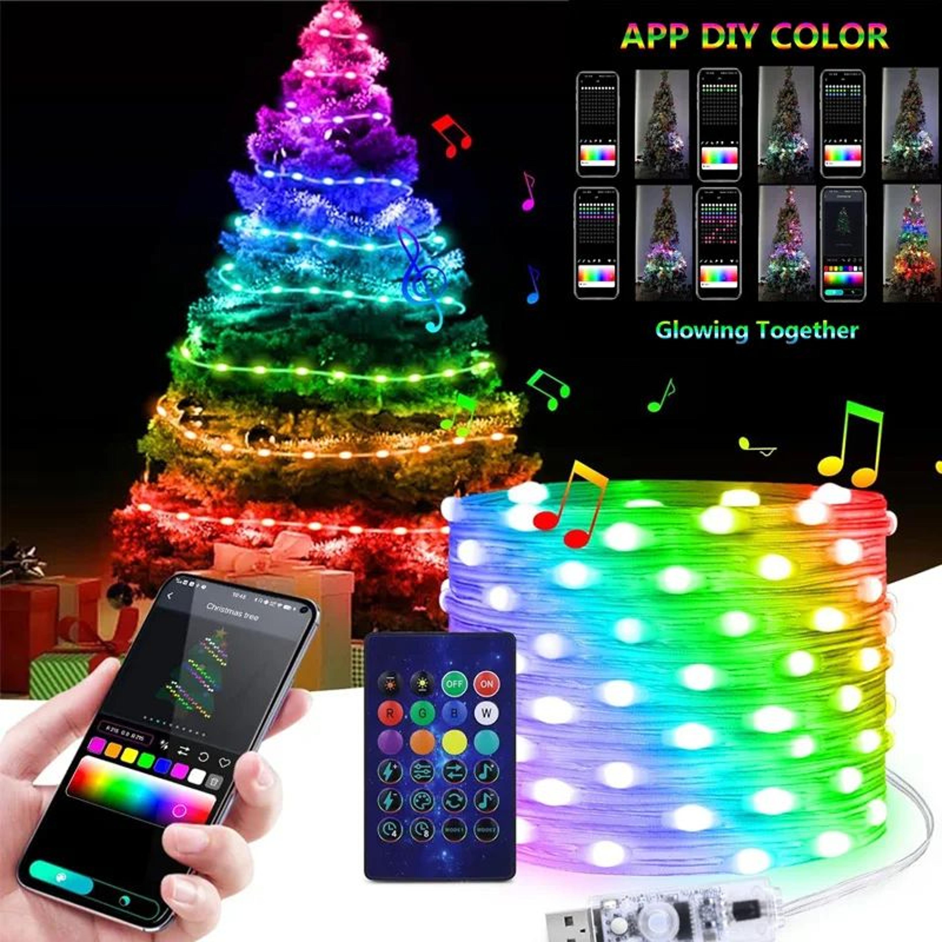 smart rgbic led string lights – waterproof bluetooth app controlled fairy lights with music sync for room & party decor