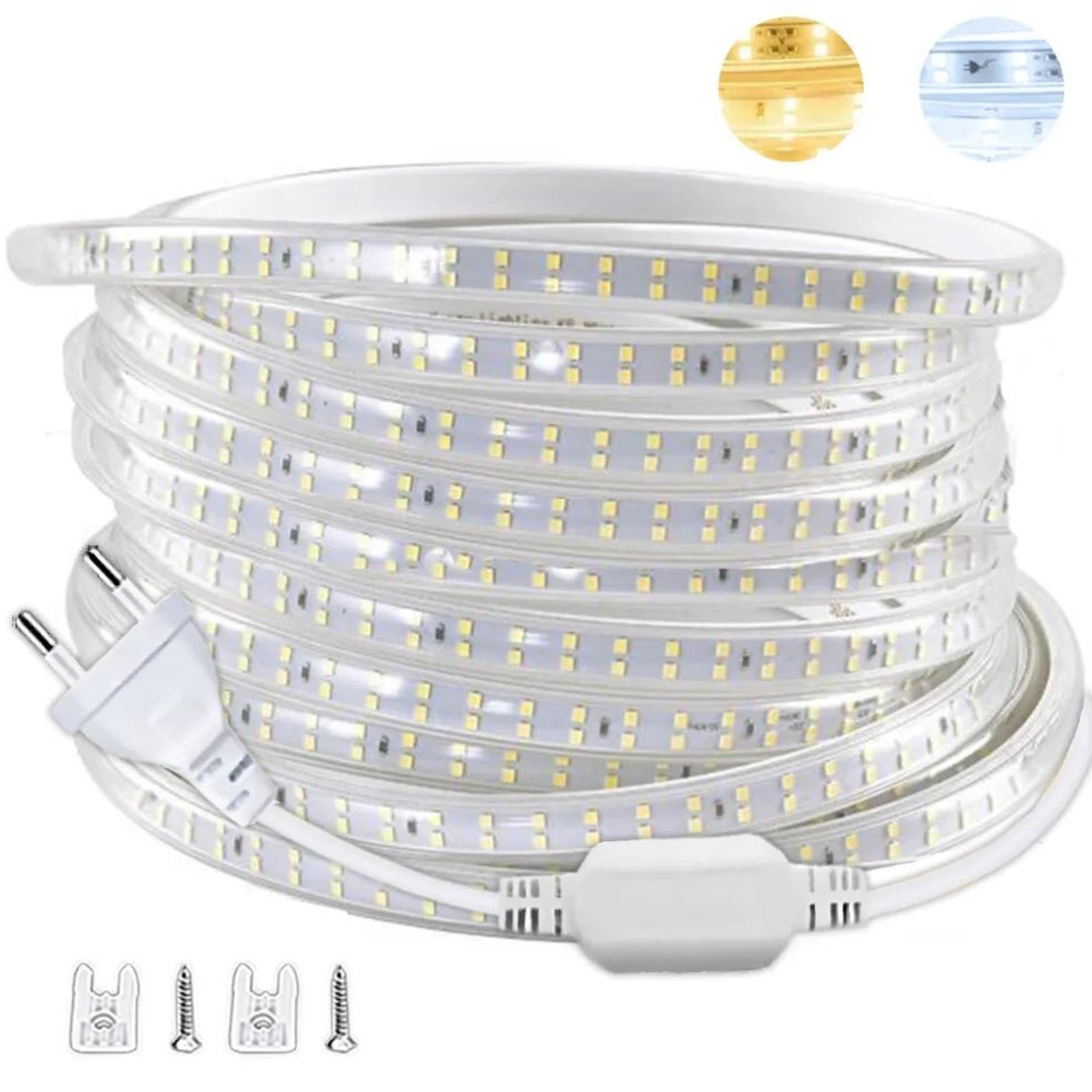 waterproof 2835 led strip lights – flexible 220v ribbon lighting with eu plug for indoor outdoor decor