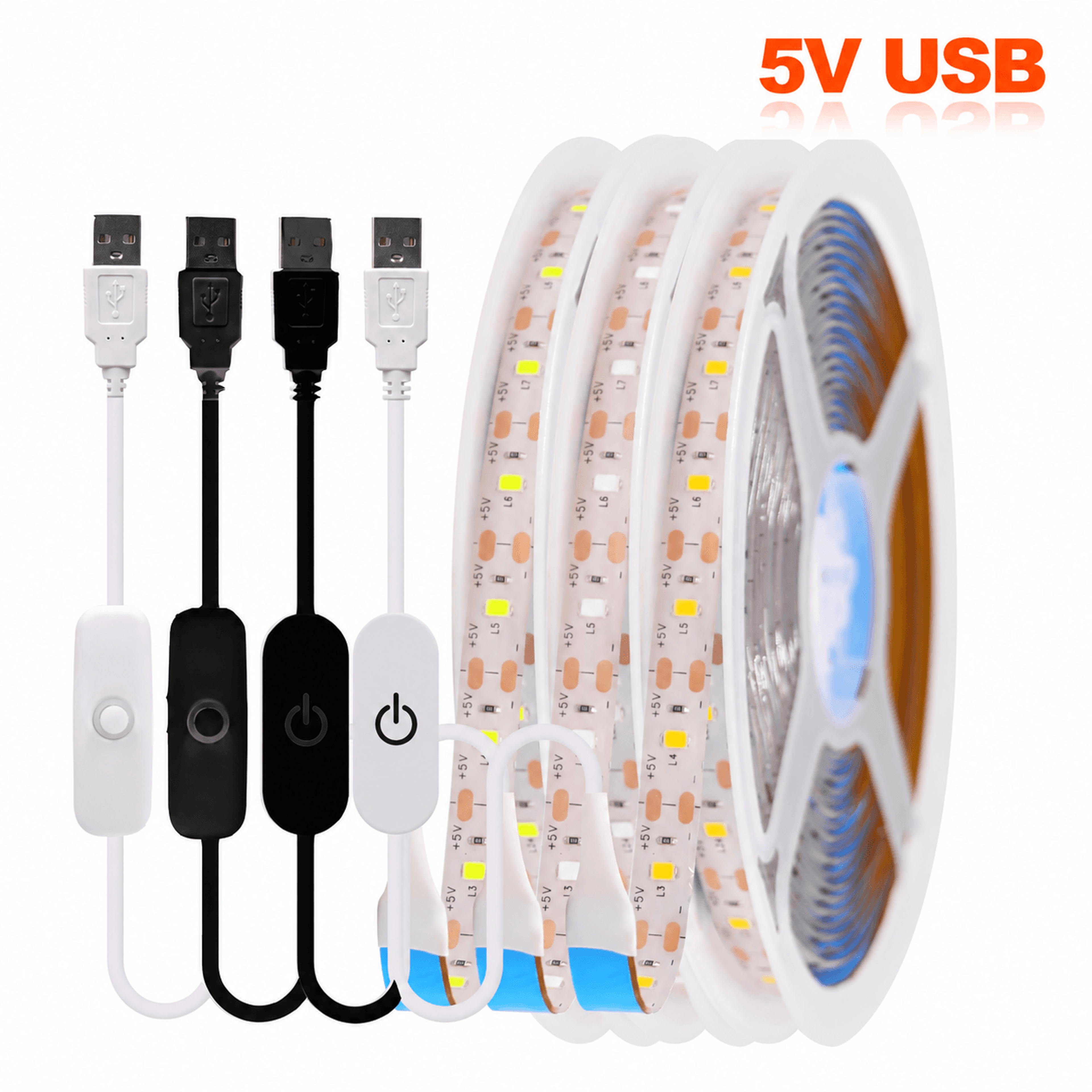 usb led strip lights – 3.28ft / 9.84ft / 16.40ft dimmable 2835 smd tape for cabinets bedrooms tvs & decor