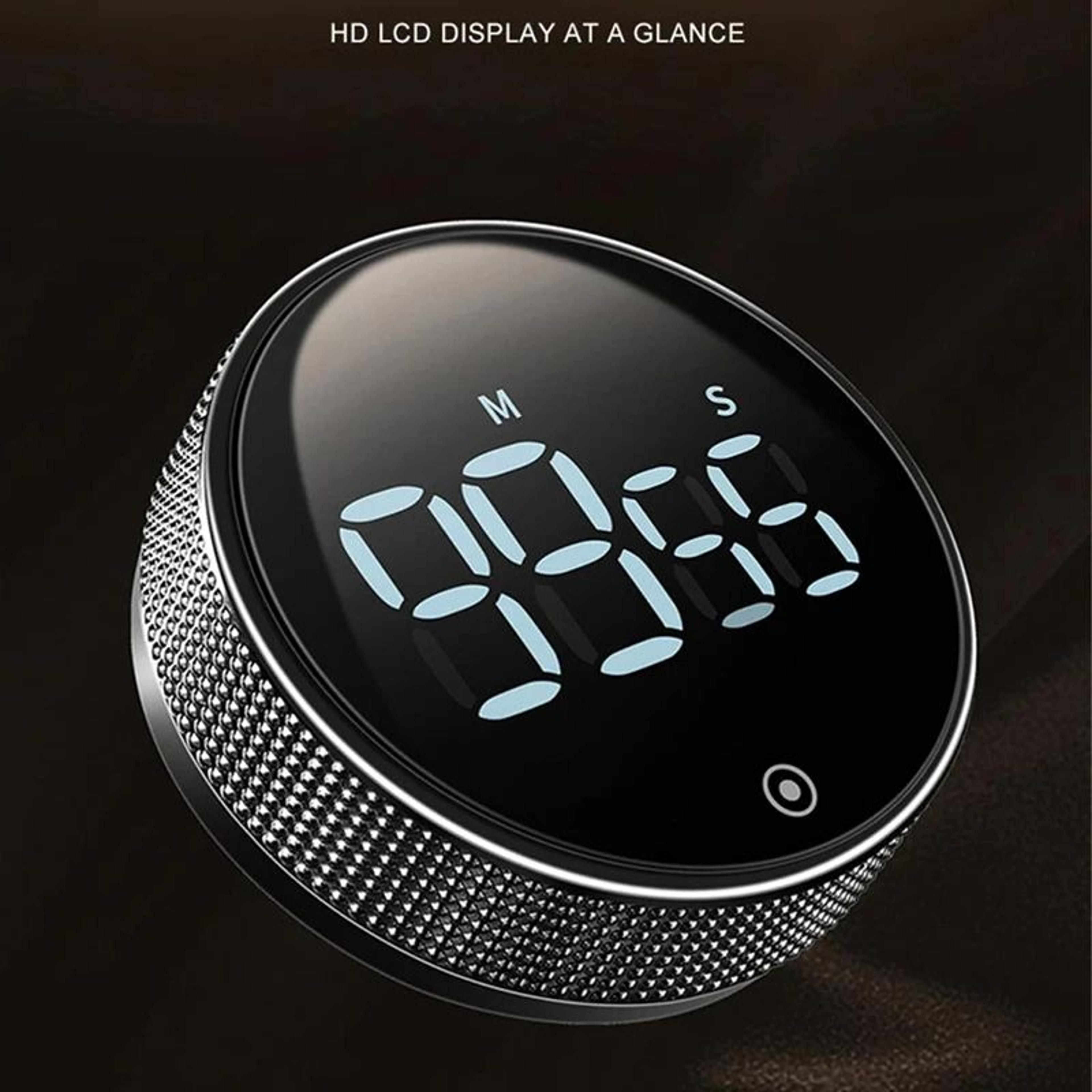 smart magnetic digital kitchen timer – rotary led countdown alarm clock for cooking, study, fitness & meditation