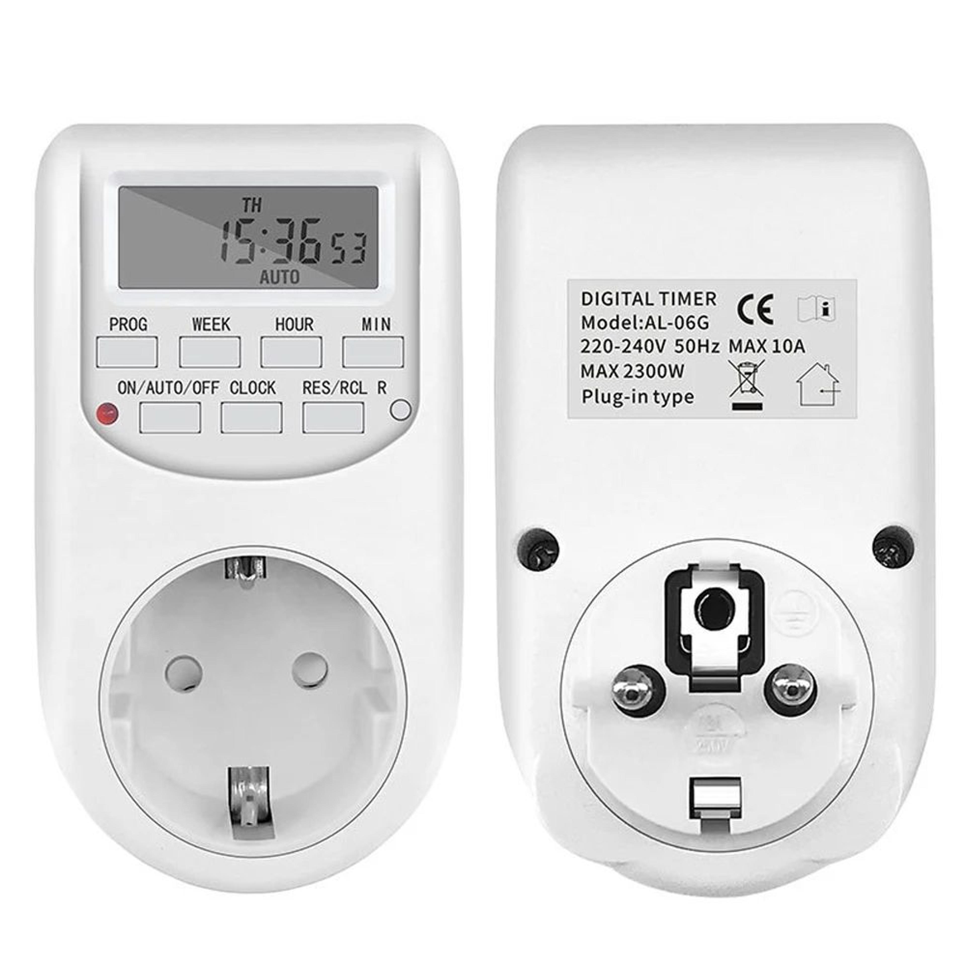 eu plug digital timer switch – weekly programmable power socket for energy saving appliances with lcd display