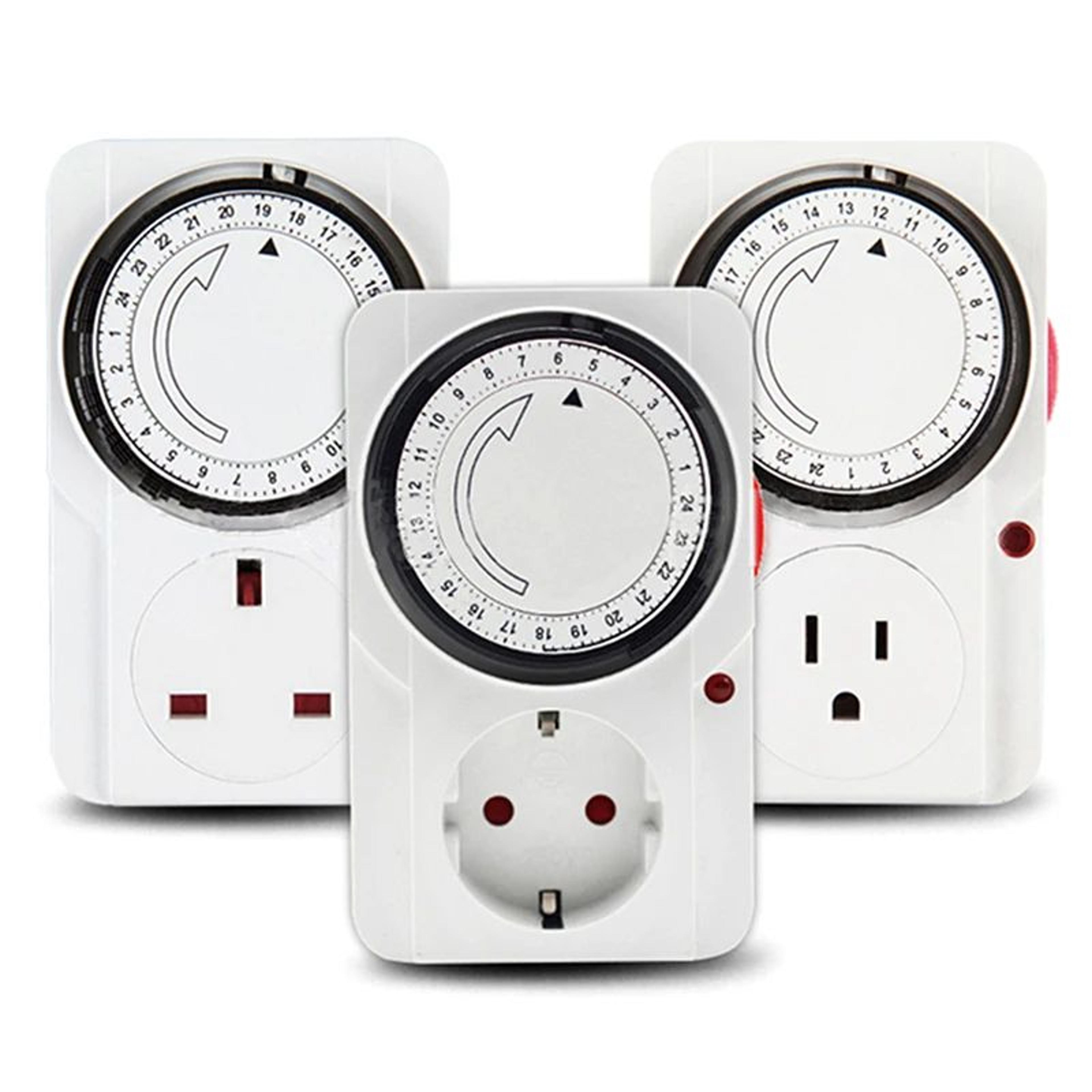 24 hour mechanical outlet timer – cyclic plug in timing socket for appliances, coffee makers, chargers, uk eu us