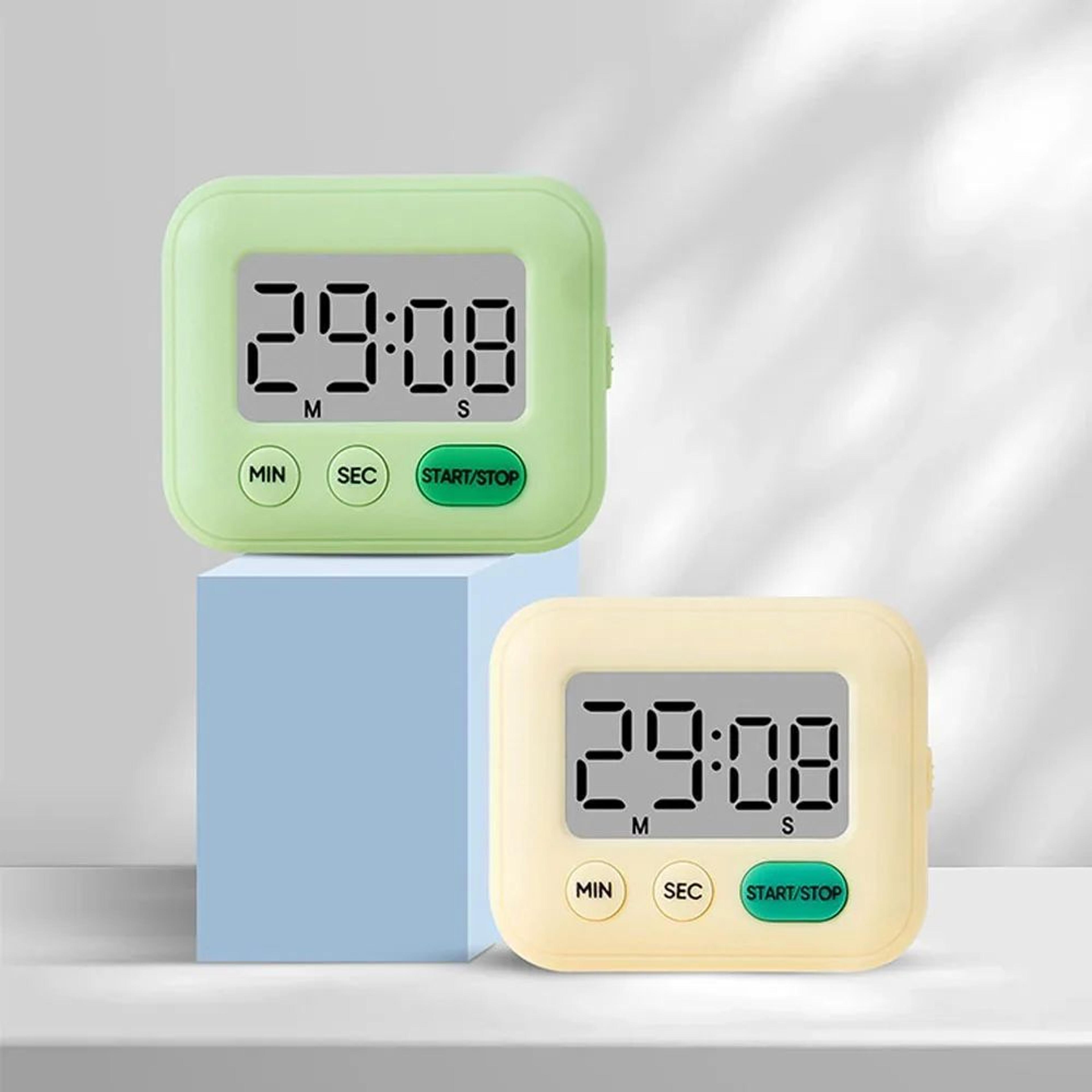 digital lcd kitchen timer – 24 hour clock with mute & loud alarm for cooking, classroom, kids & teachers