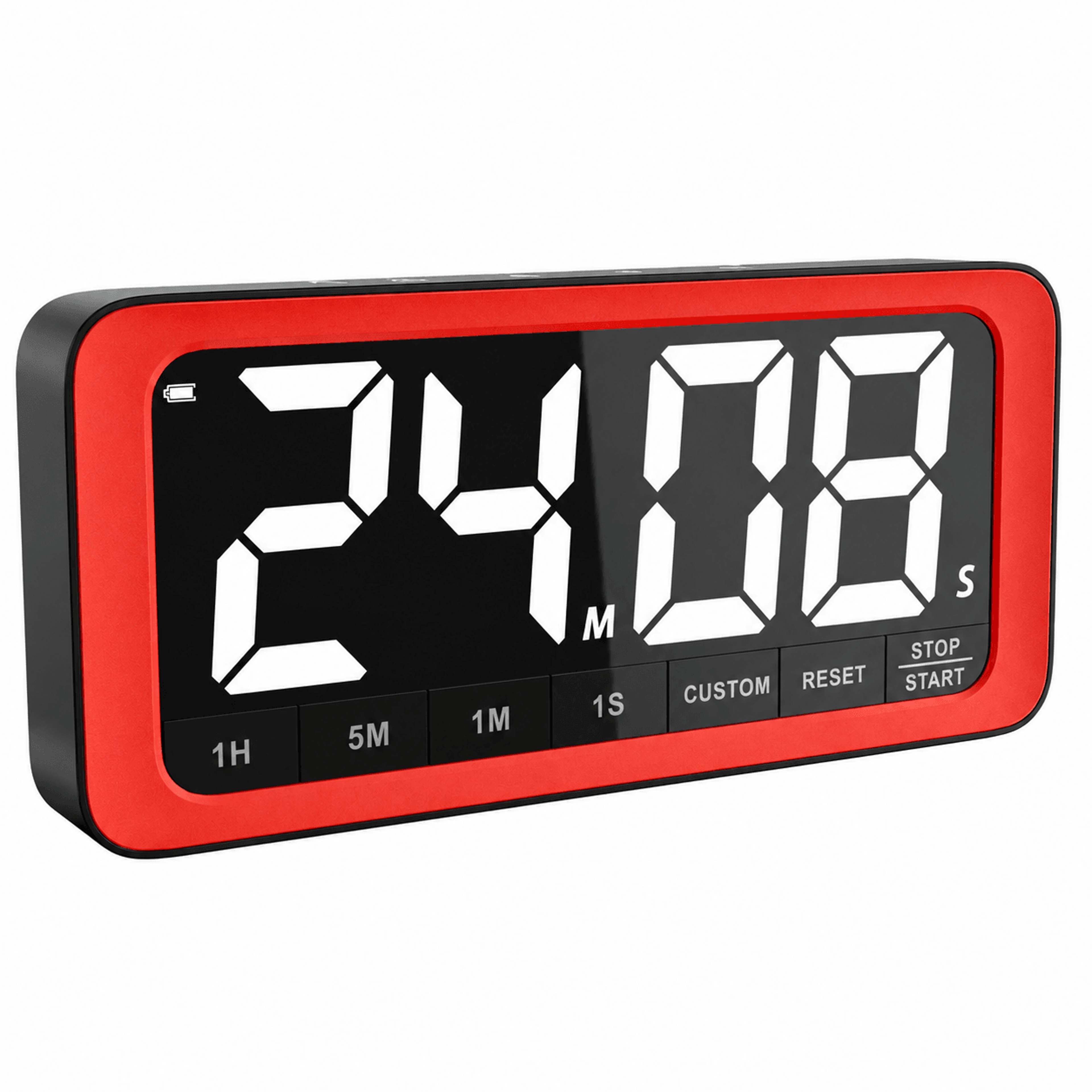 7.8in large digital kitchen timer – rechargeable led countdown clock with loud alarm, magnetic back & stand