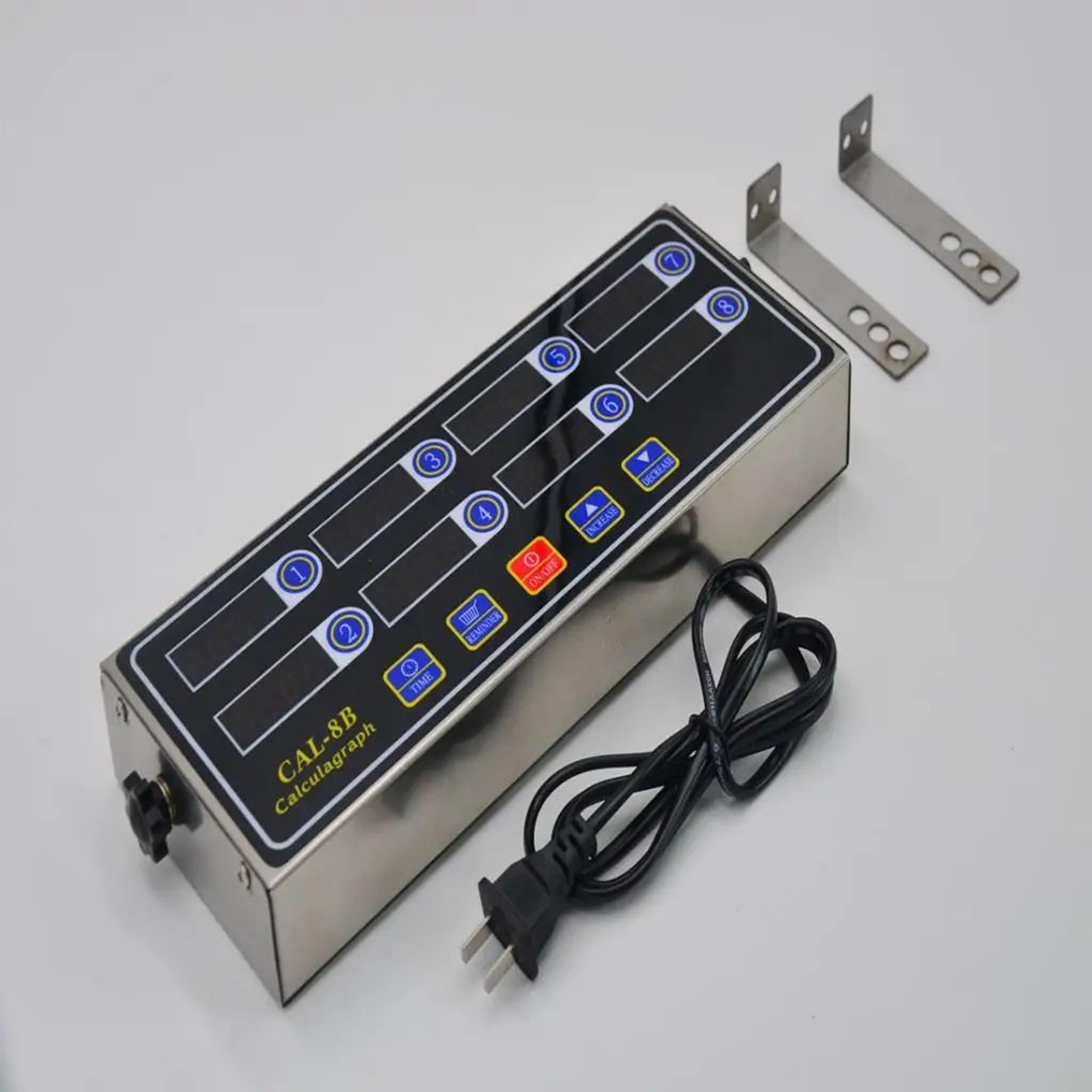 cal-8b 8 channel digital timer – stainless steel multi-stage kitchen calculagraph with independent time reminders