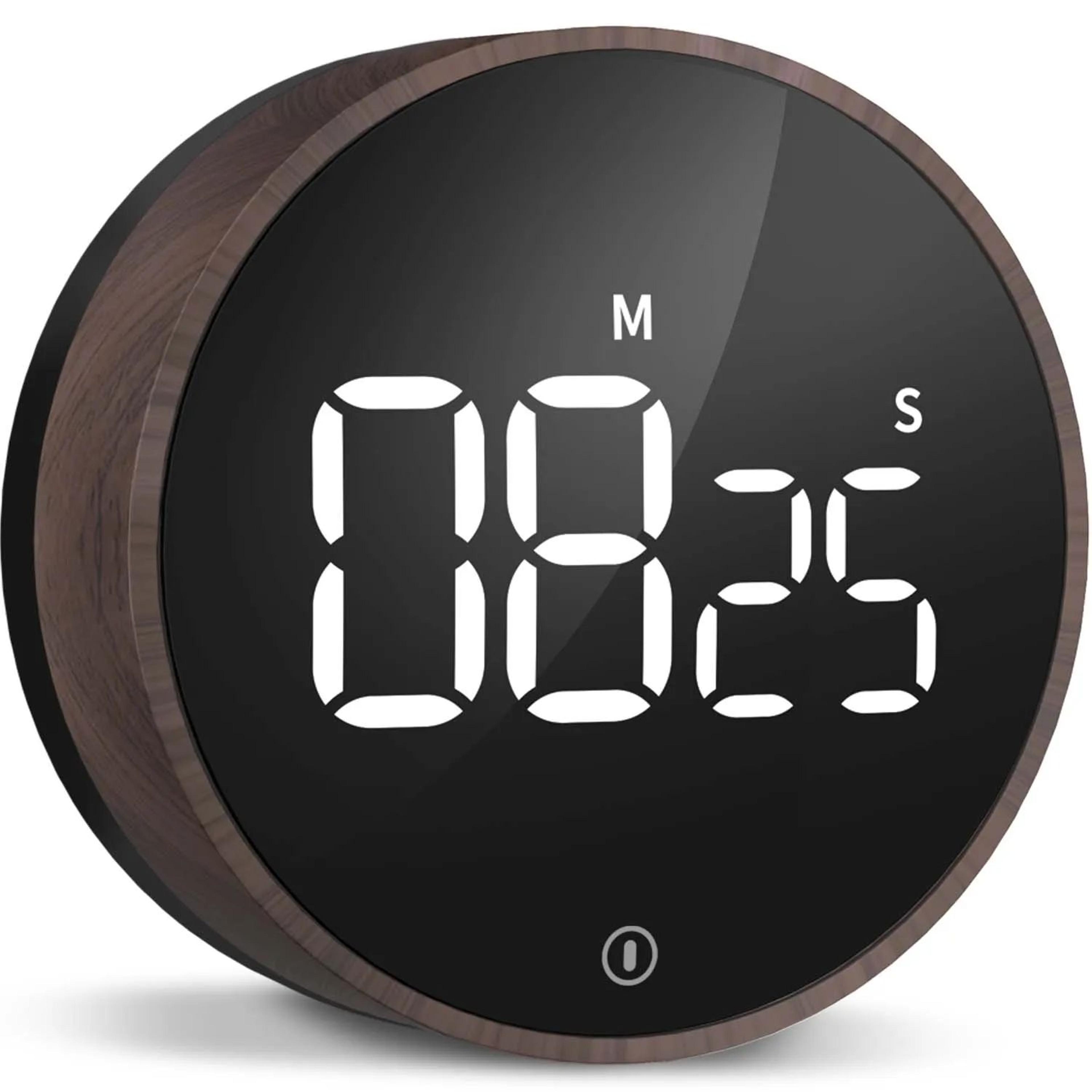digital kitchen timer – magnetic rotating countdown egg timer with large display & adjustable alarm for cooking