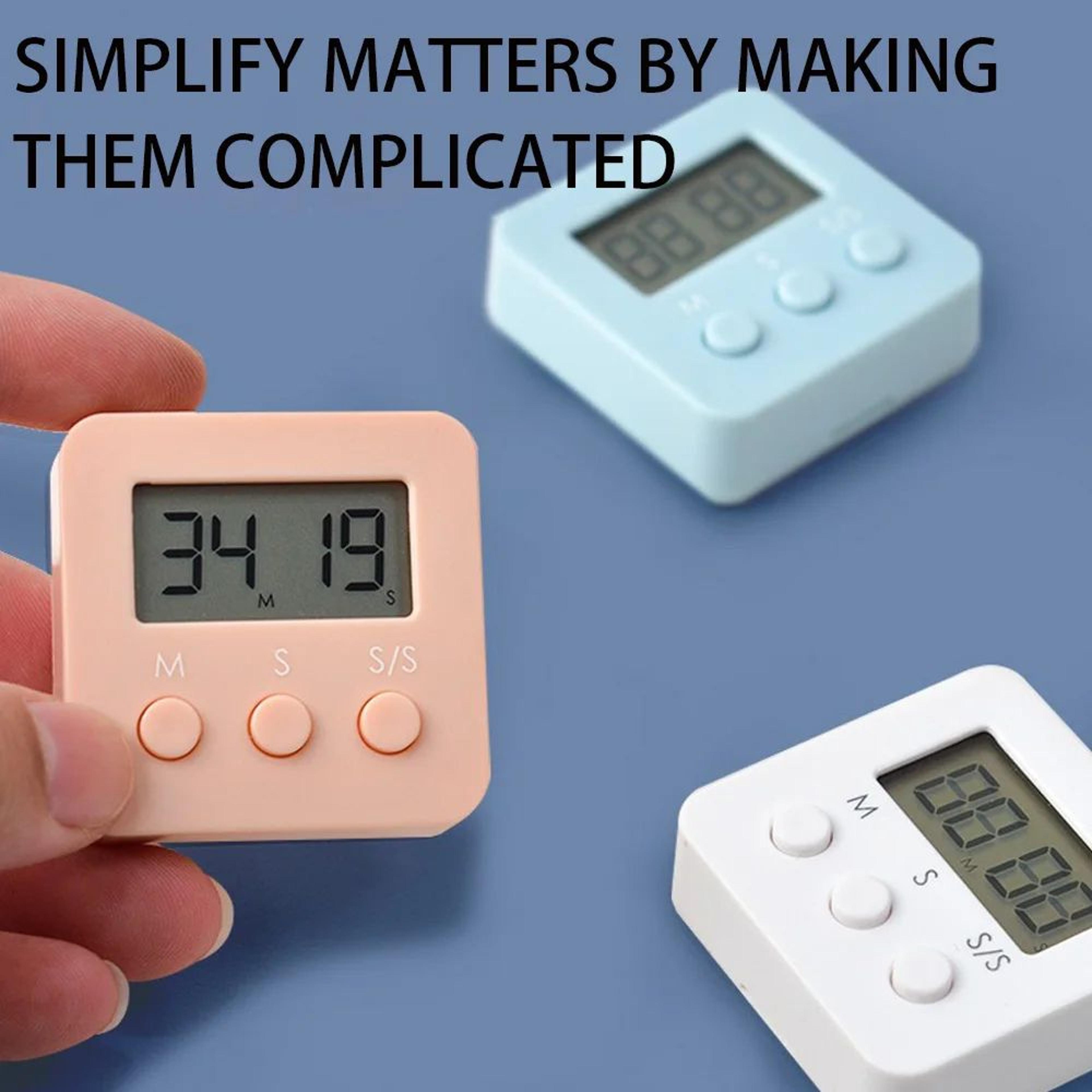 digital lcd kitchen timer – 24 hour clock with mute & loud alarm for cooking, classroom, study & office use