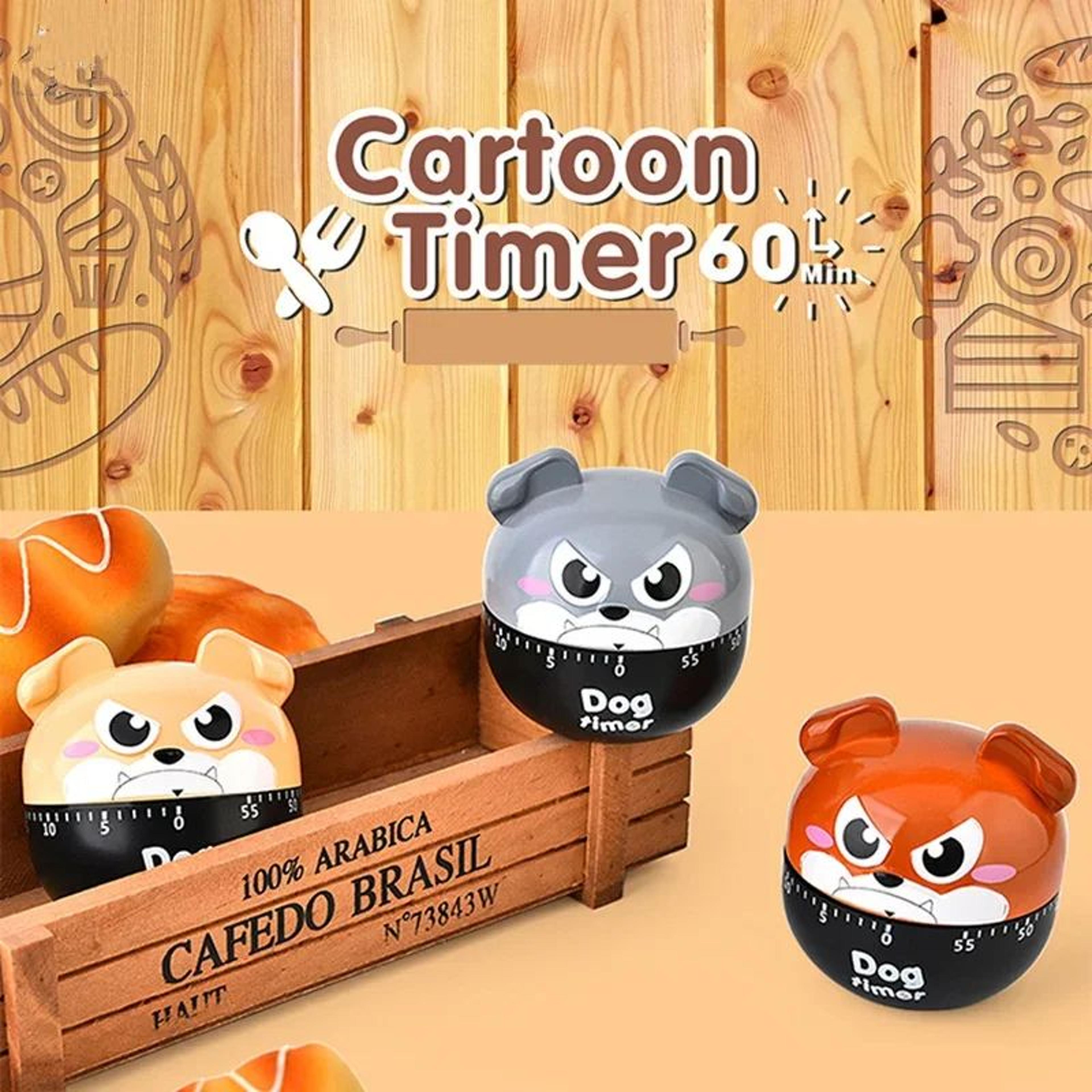 cartoon dog mechanical kitchen timer – cute 60 minute cooking countdown timer for baking, eggs, meals & home use