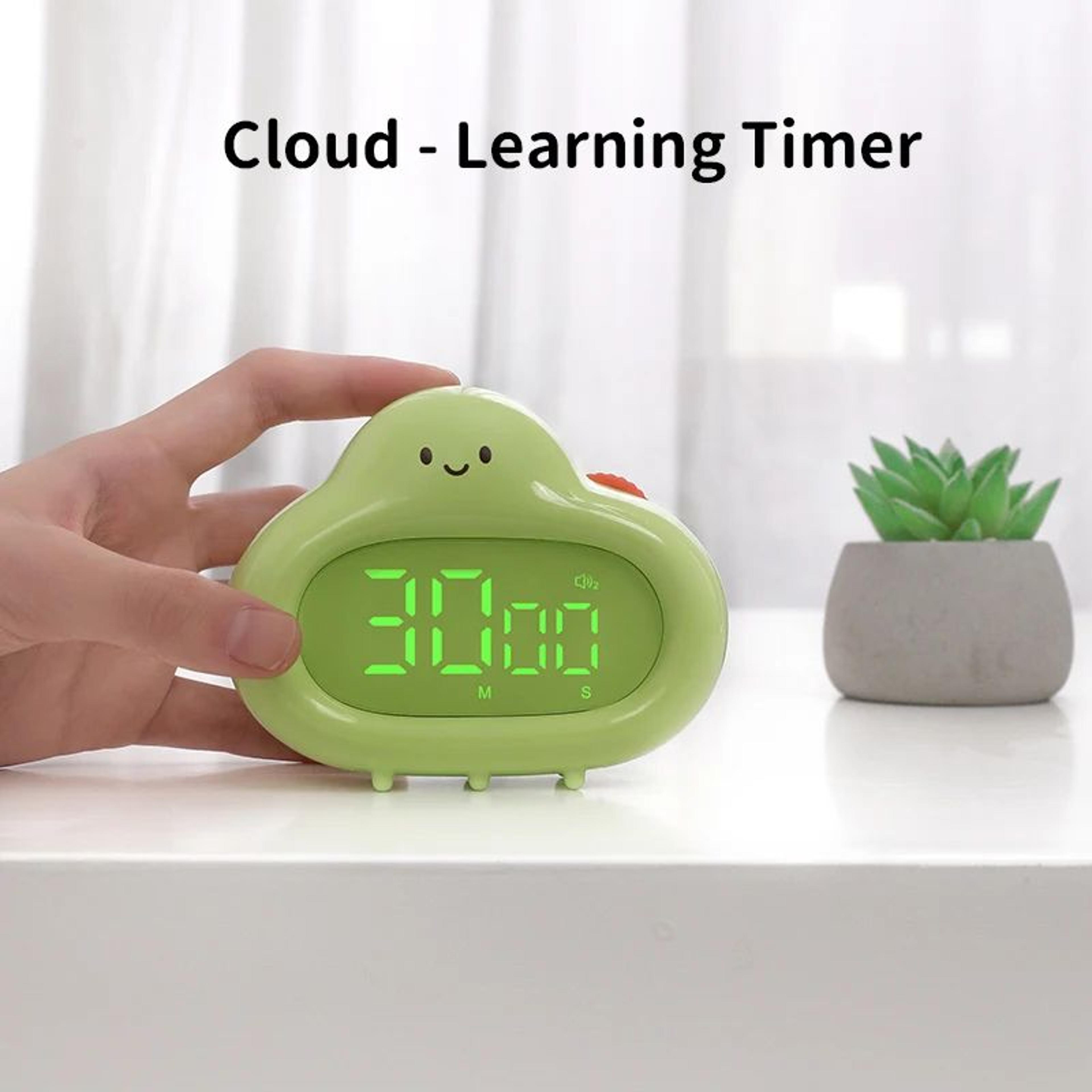 cute white cloud kitchen timer – portable desktop countdown timer for cooking, baking, study, learning & daily tasks