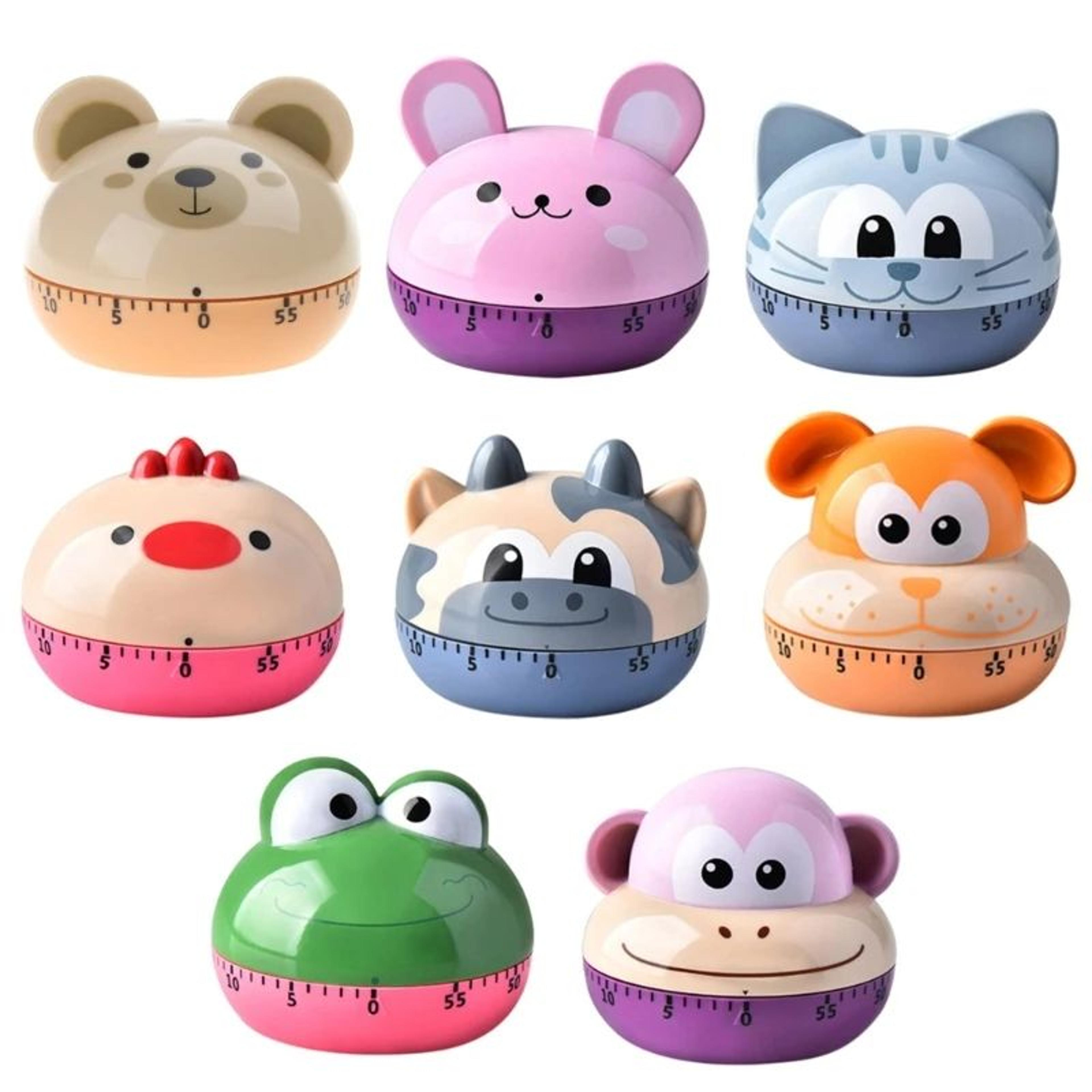 cute animal kitchen timer – 60 minute mechanical countdown alarm clock for kids adults cooking study time management
