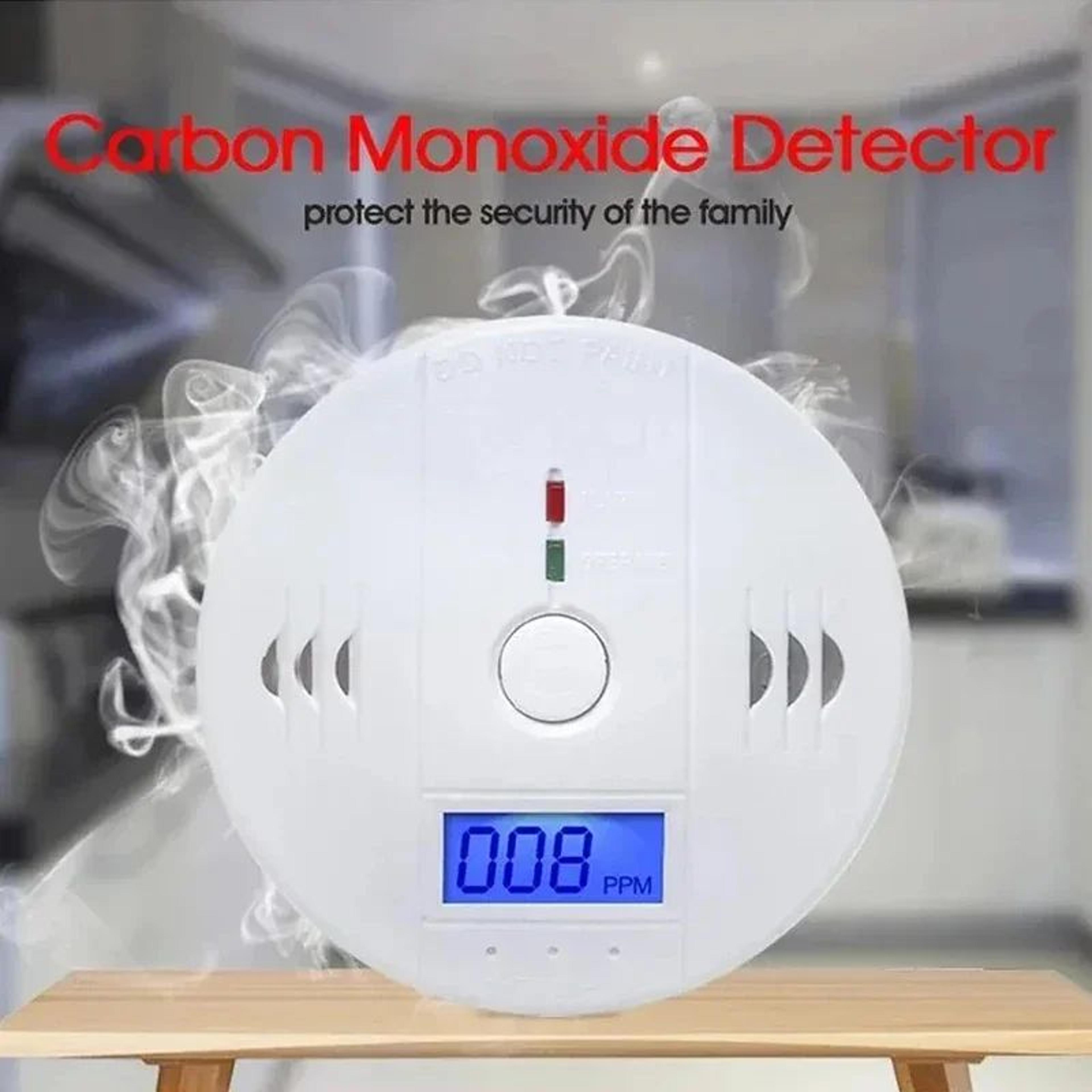 carbon monoxide alarm – wireless co gas leak detector with lcd display & loud sound alert for home fire safety