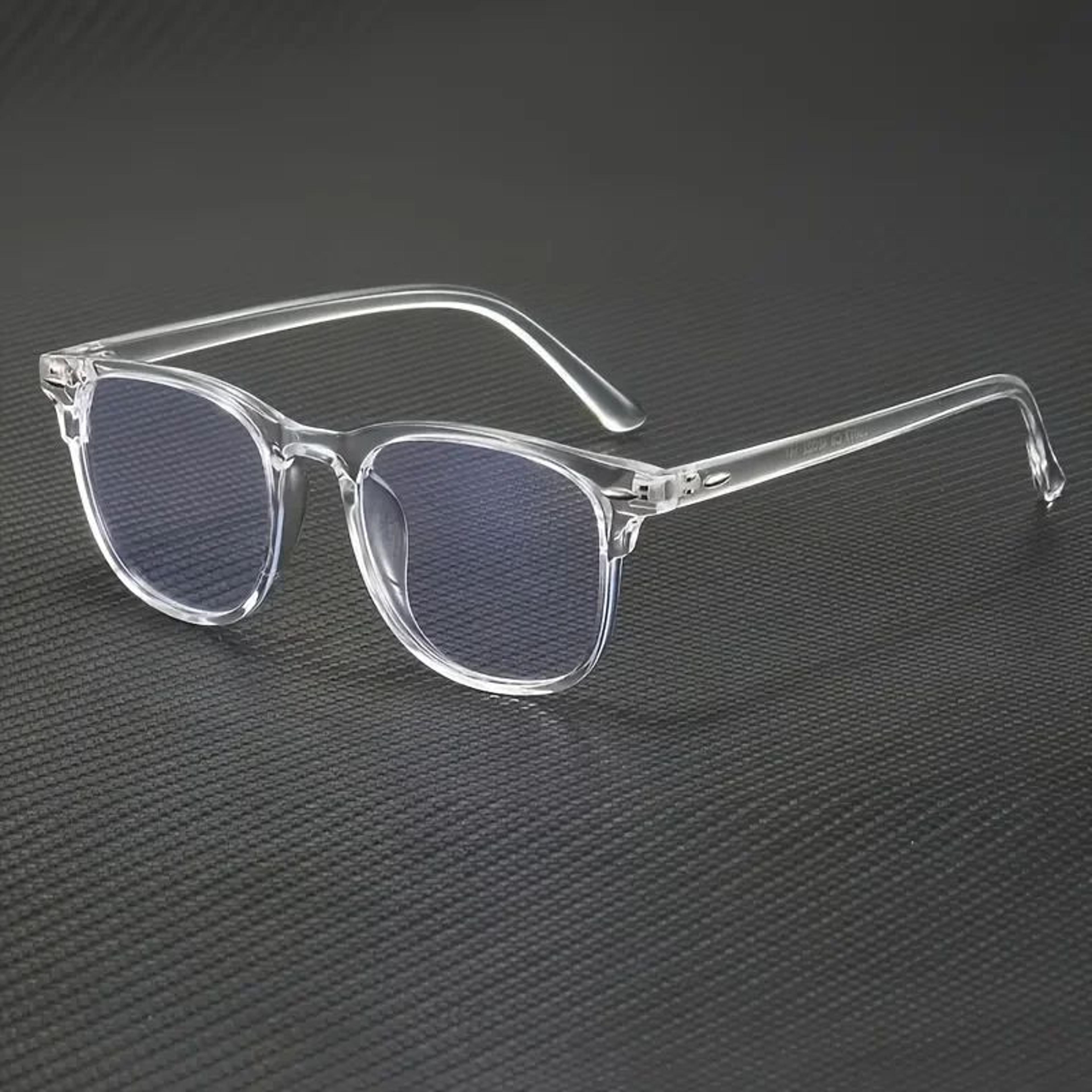transparent square anti-blue light glasses – clear trendy plastic frame eyewear for school, work & screen time